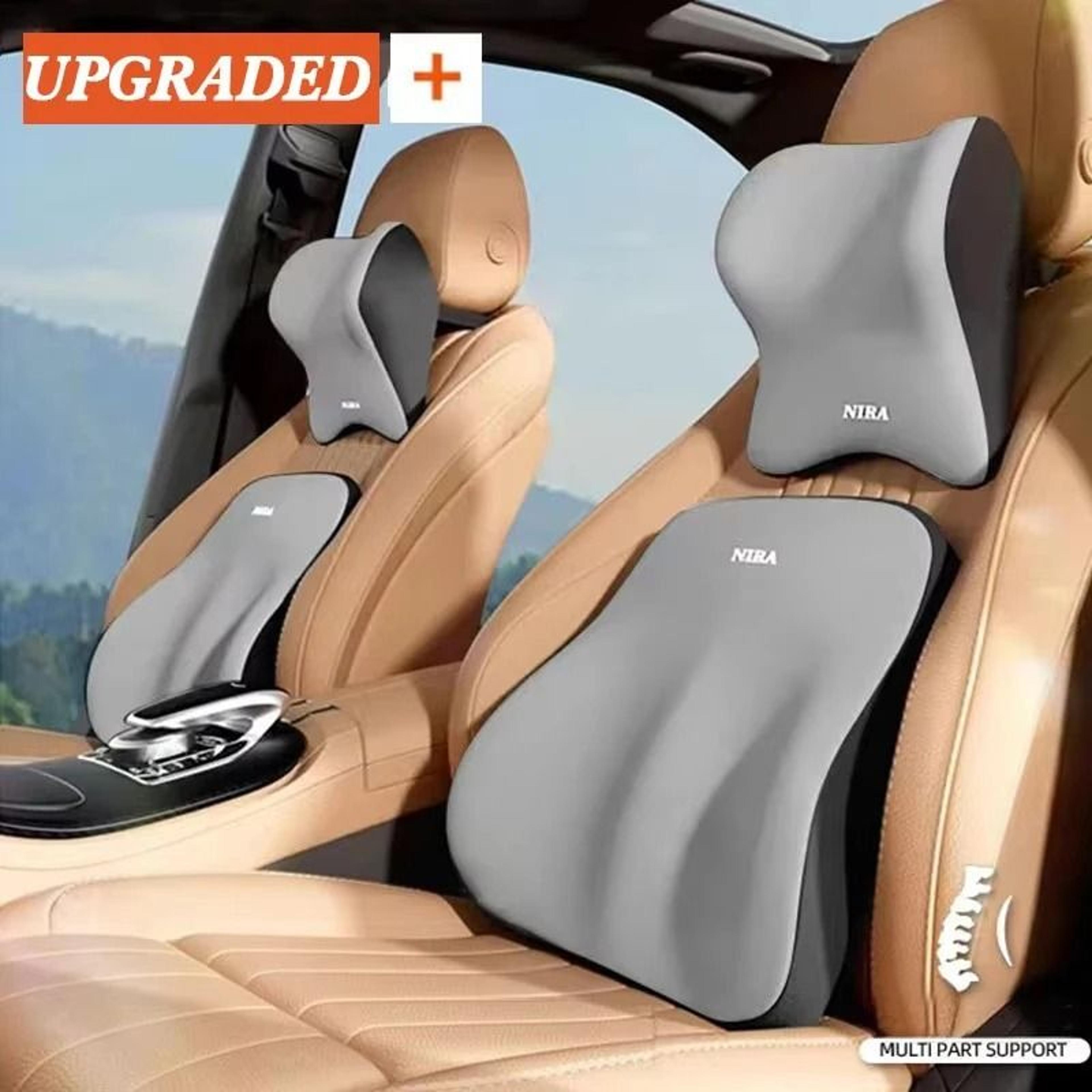 car headrest & lumbar support set – high-performance memory foam neck & backrest cushion