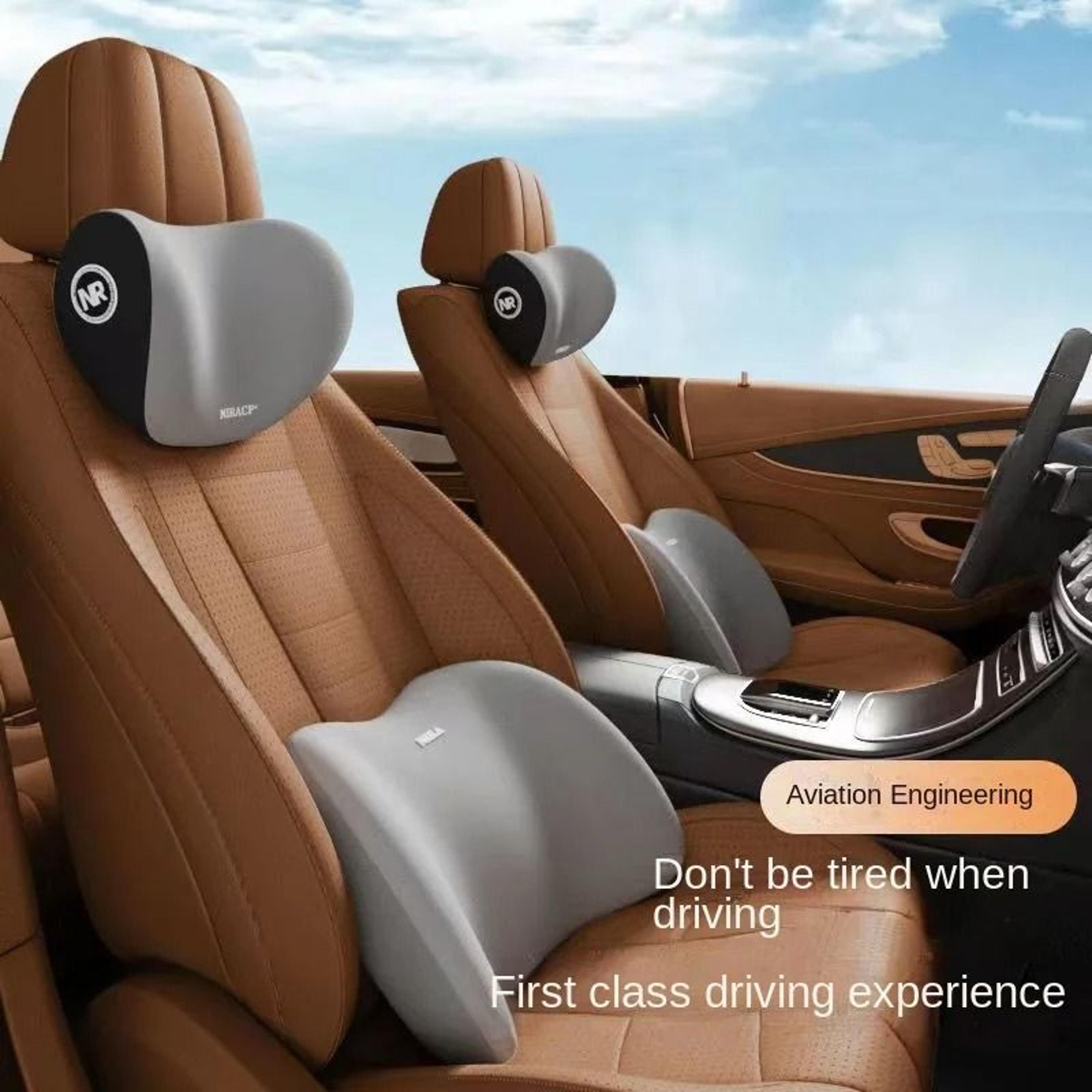 ergonomic memory foam car comfort system – all-season headrest & lumbar support set