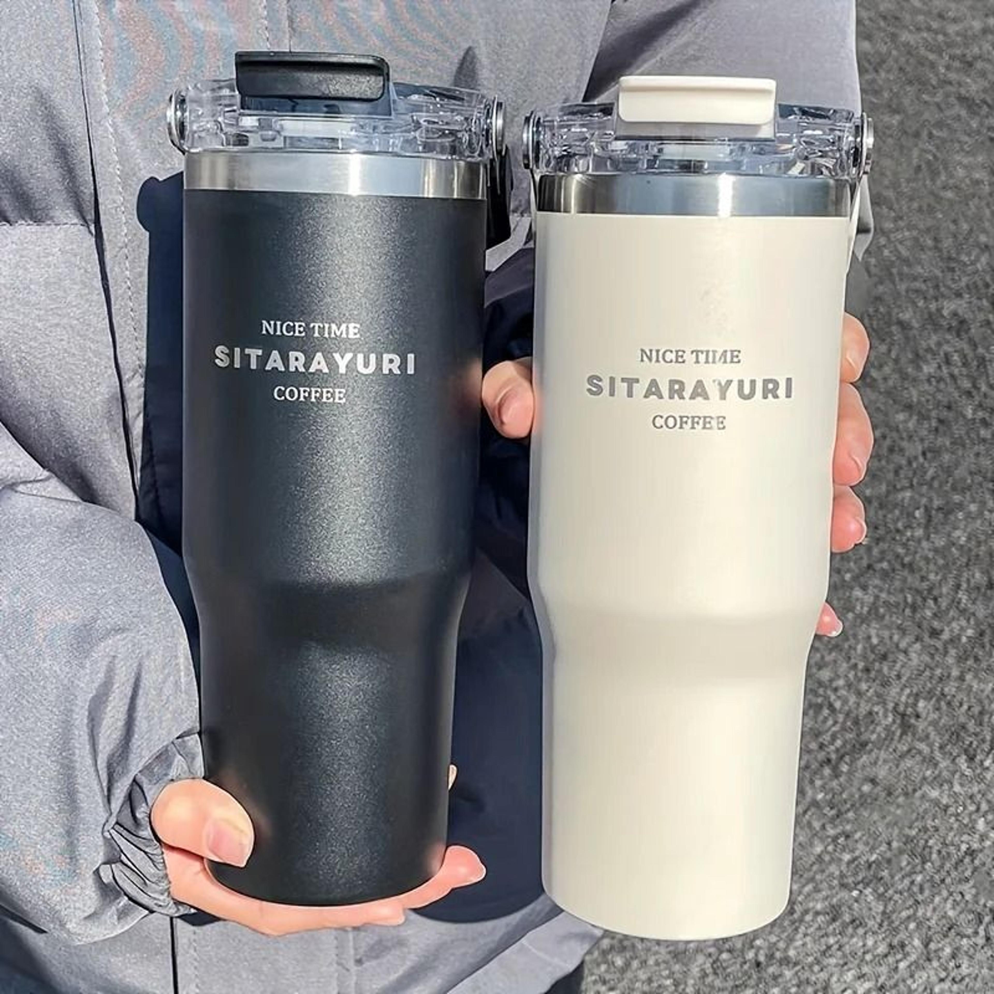 30.43oz large capacity insulation cup – high-performance travel coffee tumbler with straw