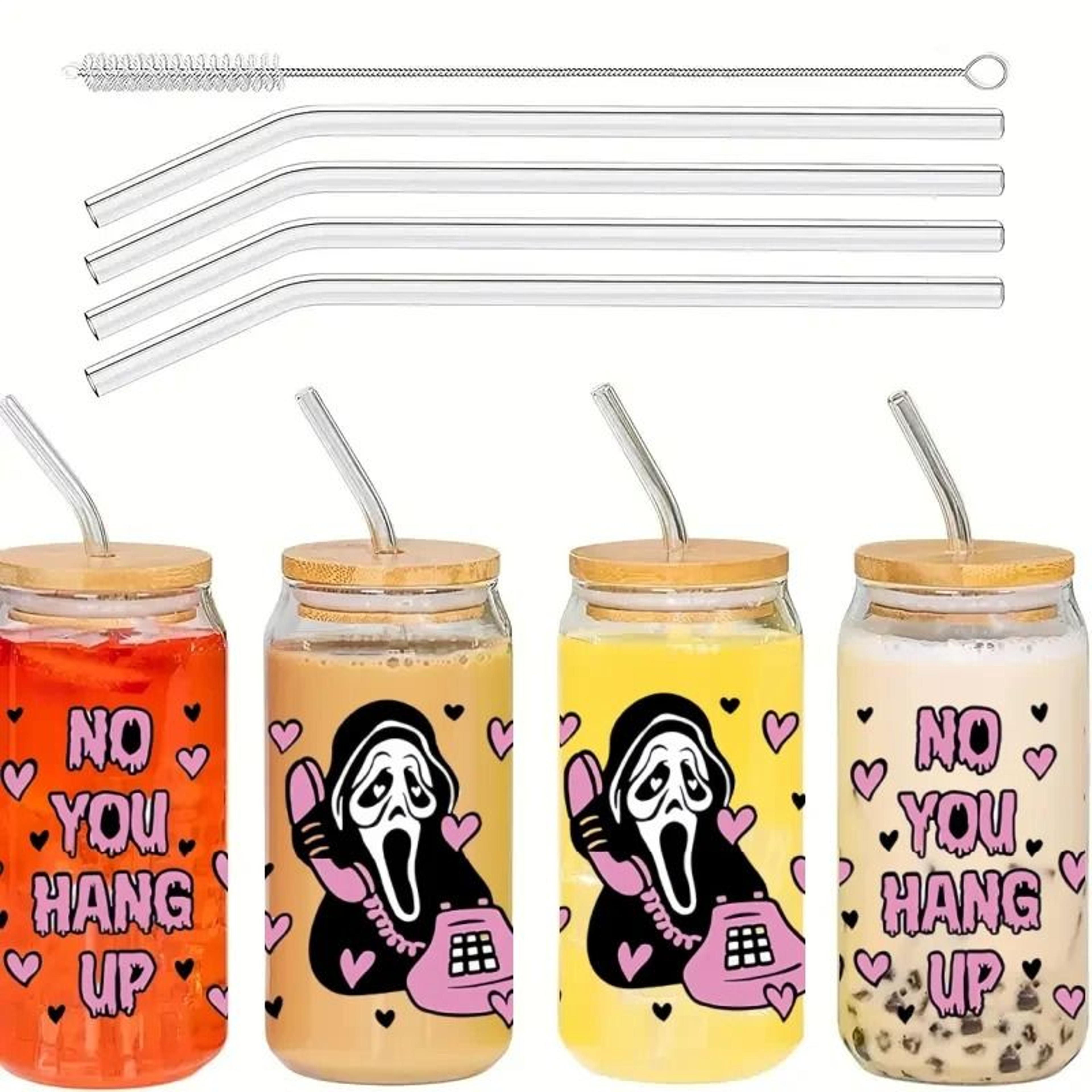 halloween party glass tumbler set – high-performance 18.6oz (550ml) festive coffee & juice mugs