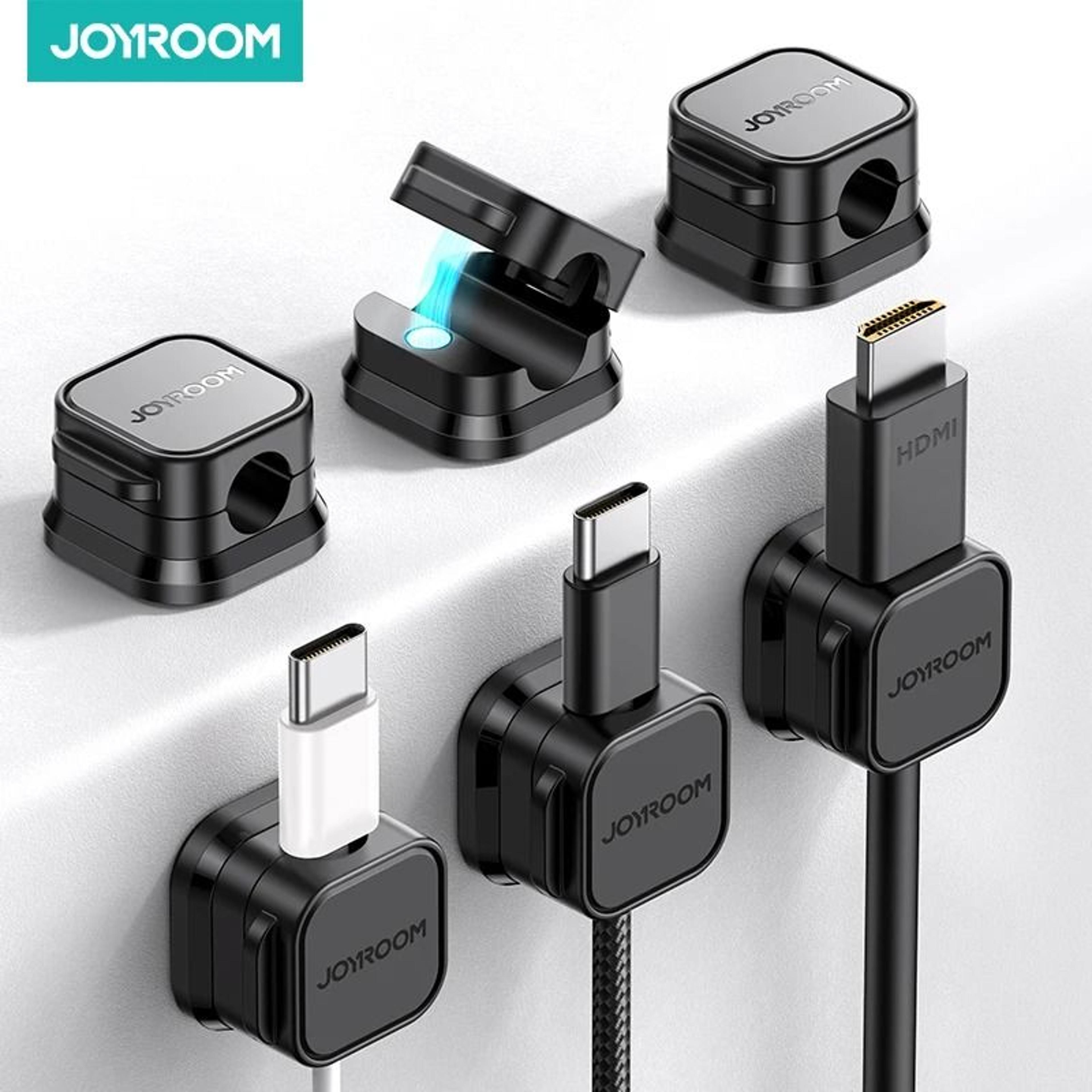 joyroom magnetic cable organizer – high-performance adjustable magnetic cord holder for under-desk & desktop management