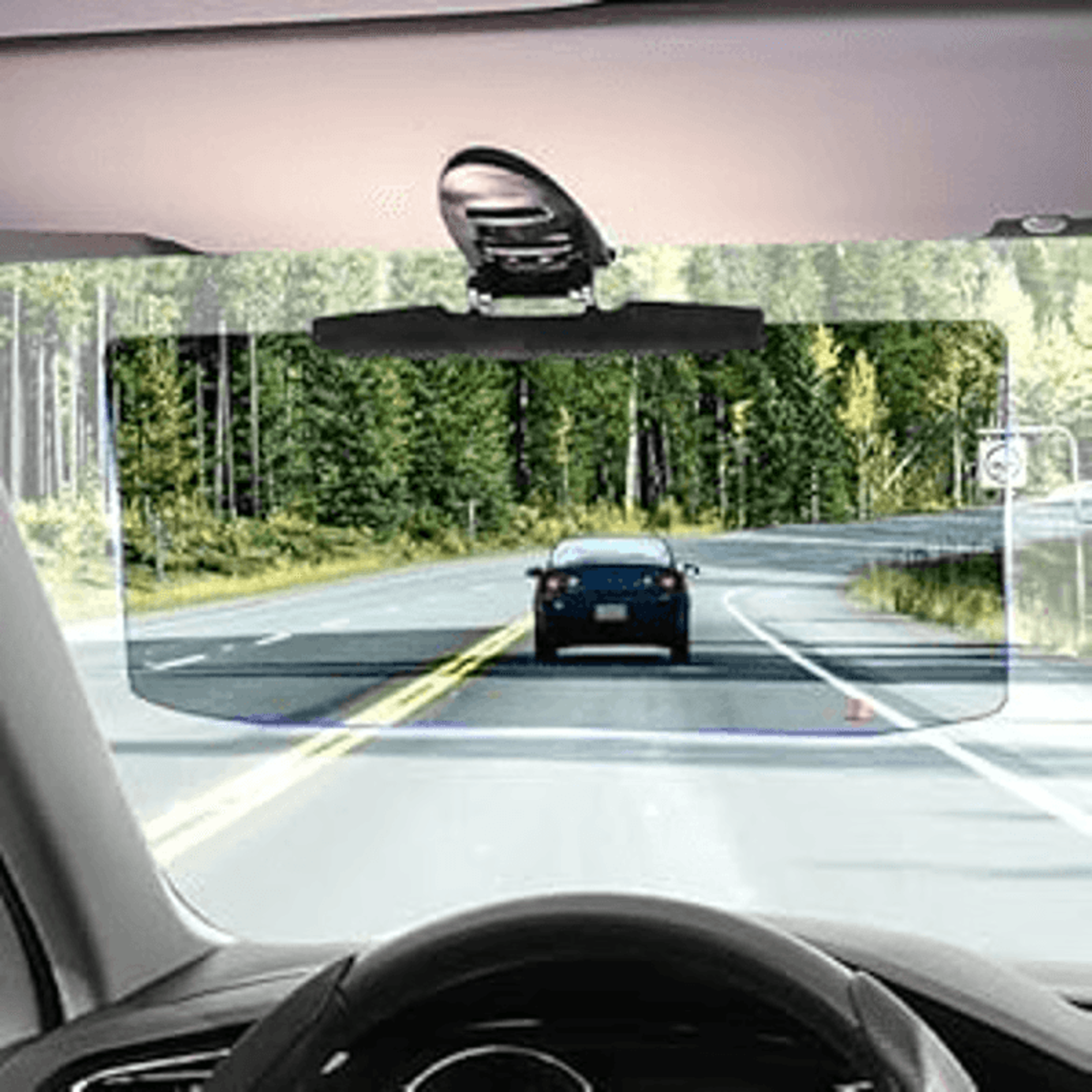 car anti-glare visor mirror for clearer vision, less eye strain, safer driving