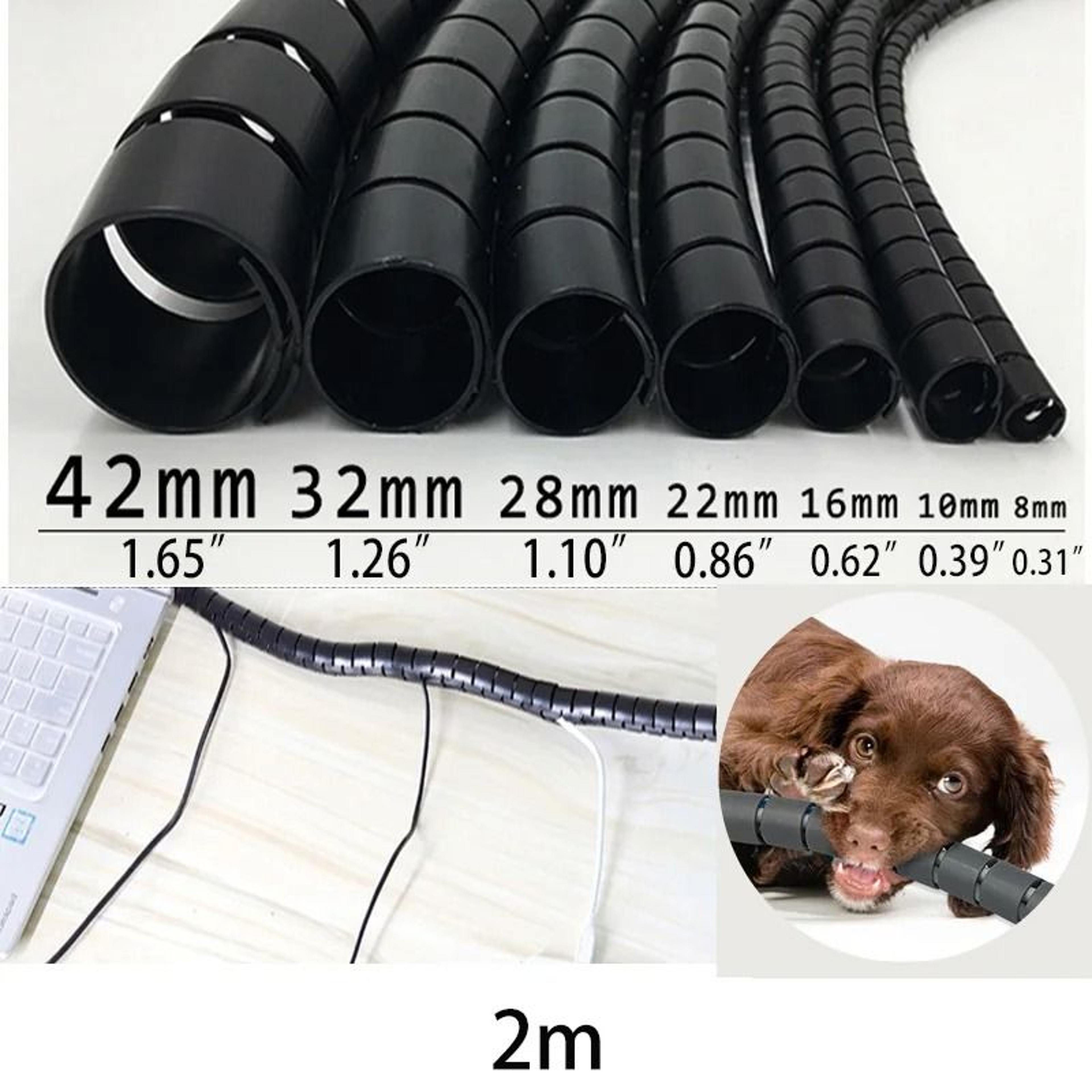 spiral cable cover protector – high-performance 2m desk organizer & heavy-duty computer cord protective bite tube
