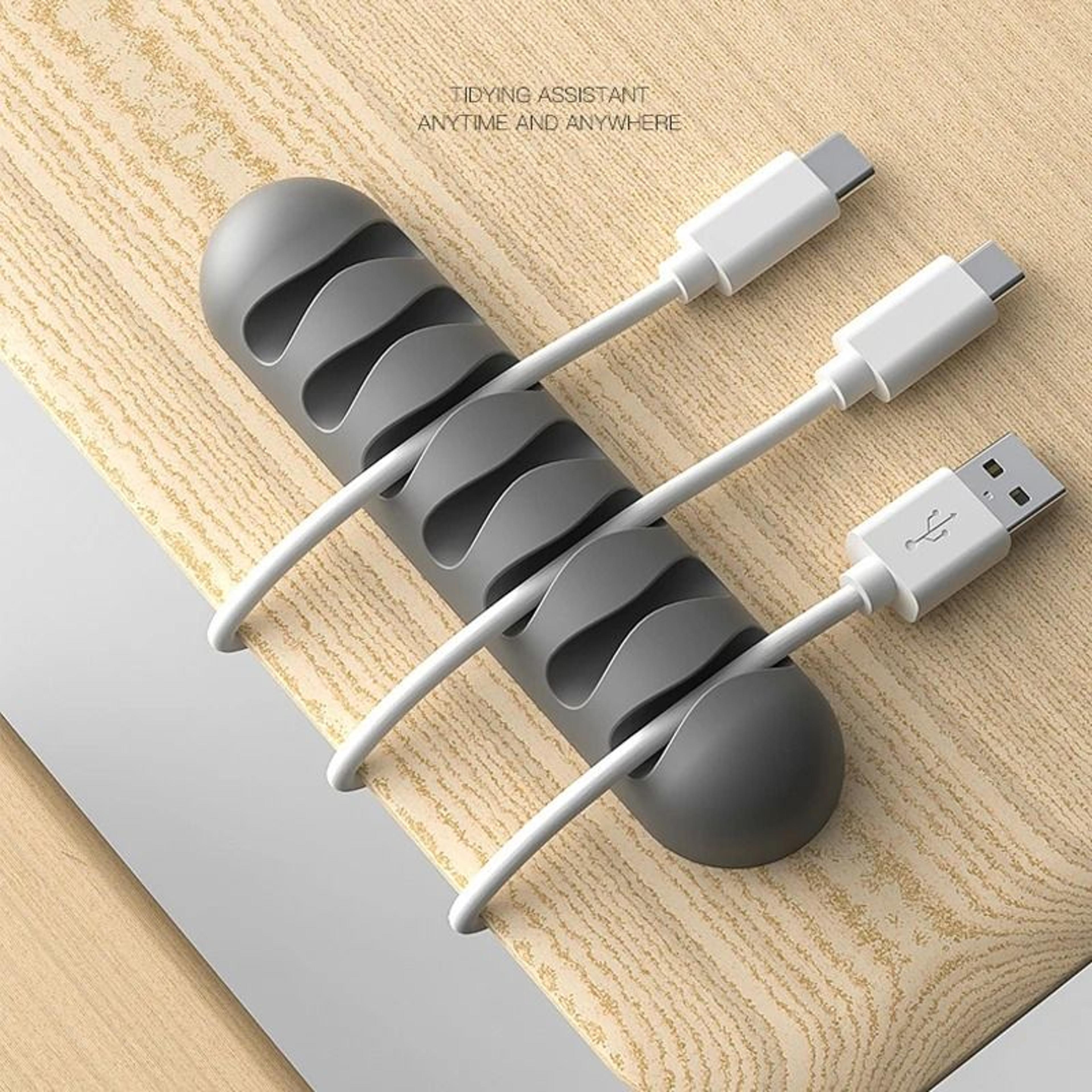 smart silicone cable holder – high-performance flexible cord management & network wire organizer