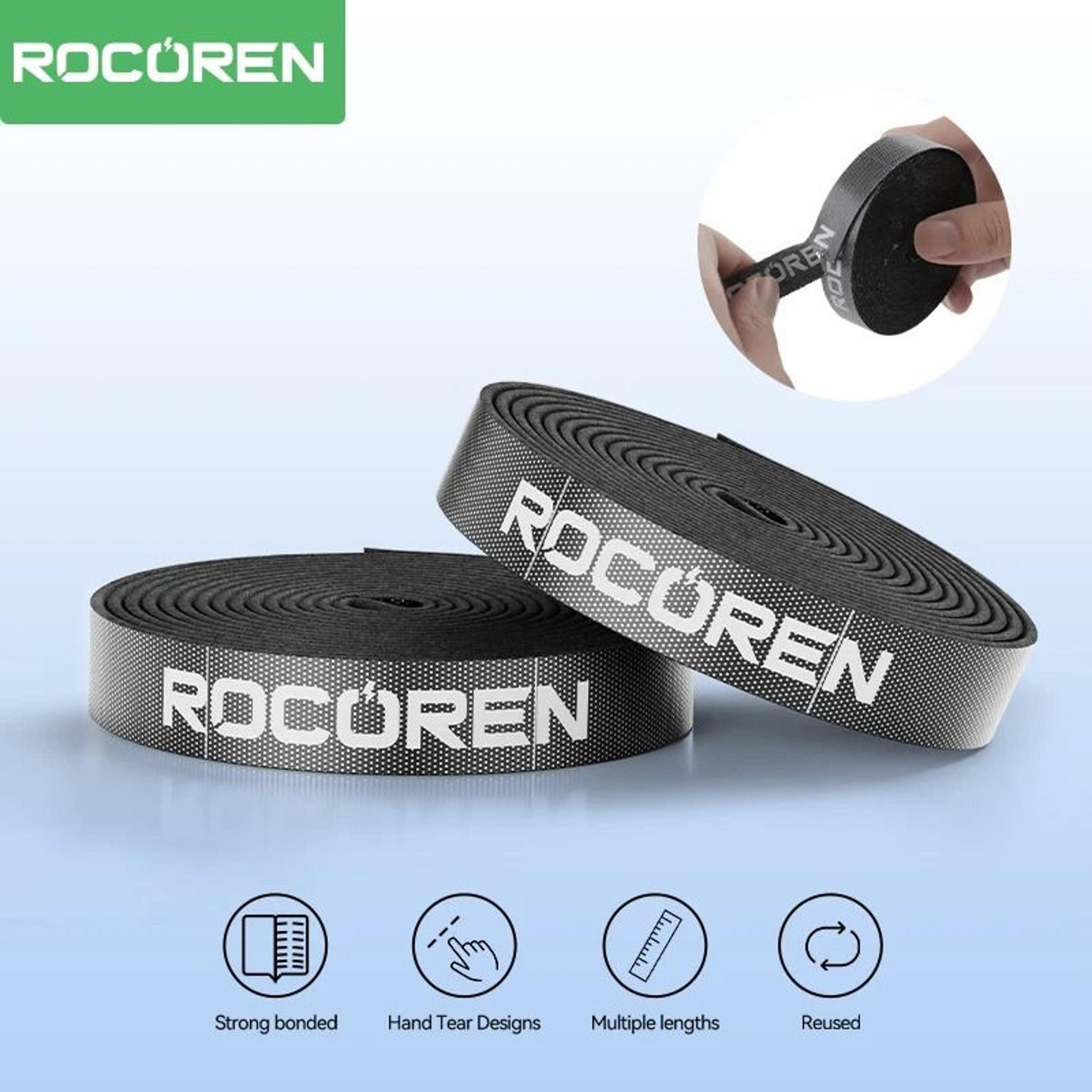 rocoren reusable cable organizer – high-performance hand-tearing management & usb wire winder