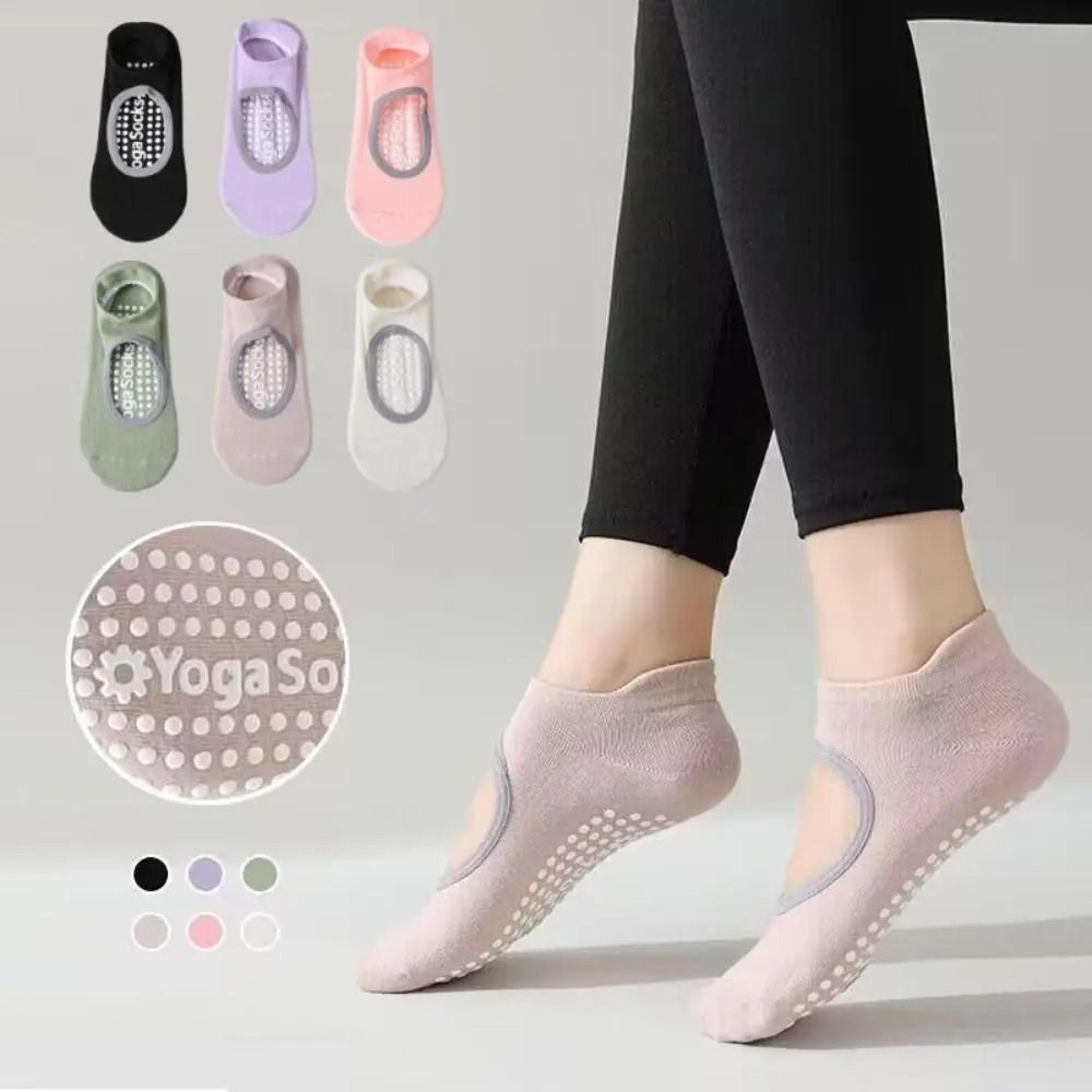 professional silicone non slip yoga socks backless breathable sports socks elastic pilates socks women