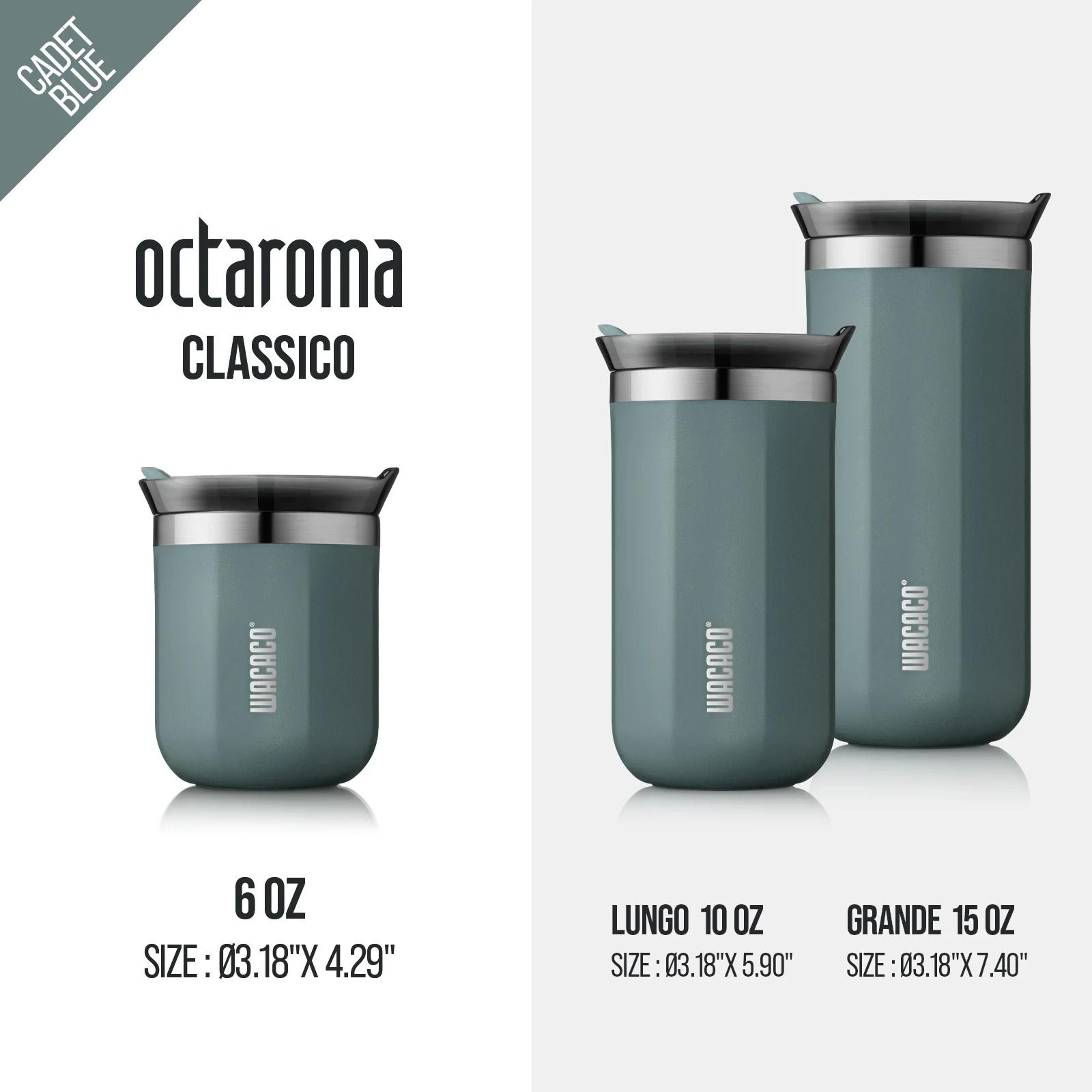 wacaco octaroma vacuum insulated coffee mug double-wall stainless steel travel tumbler