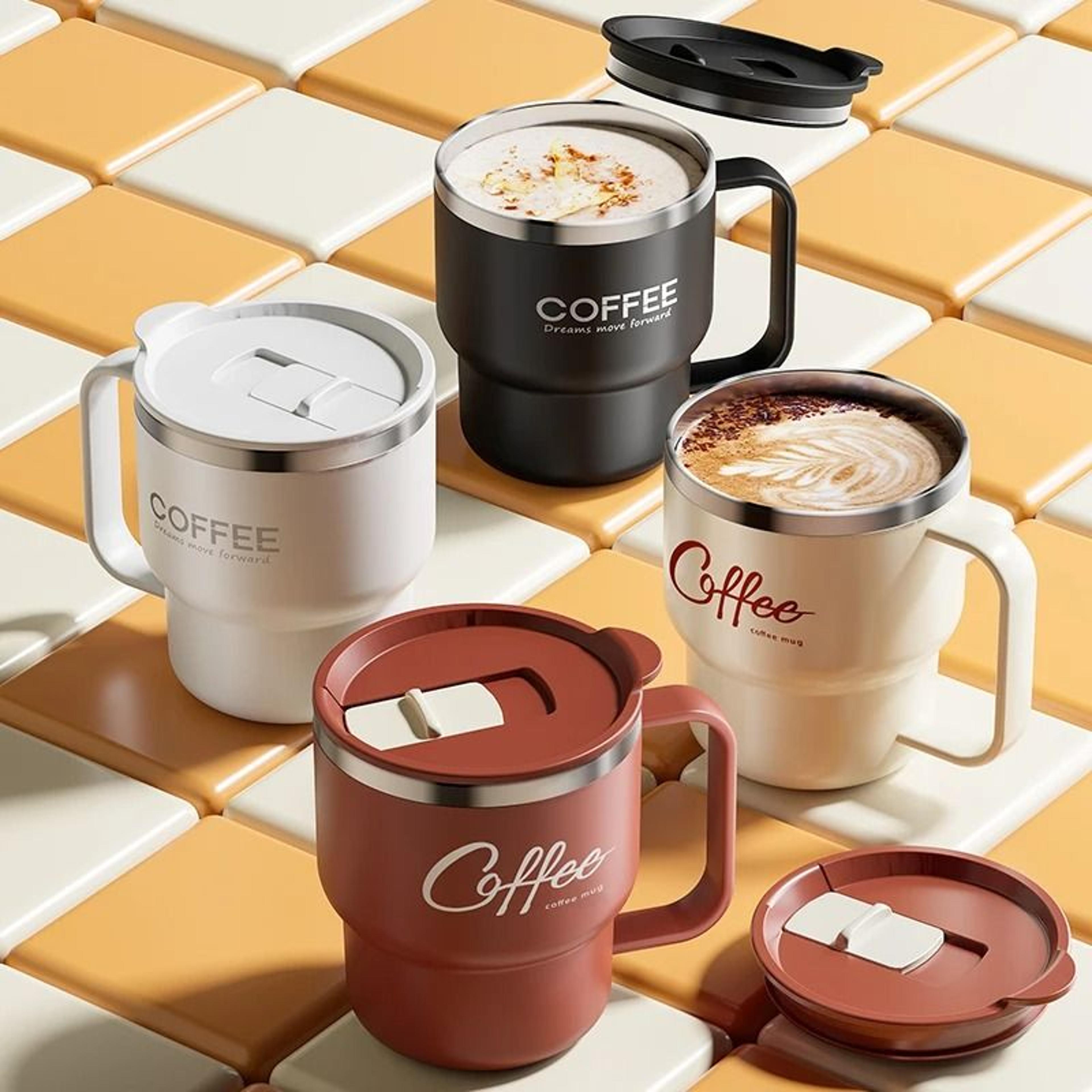 400ml double layer coffee mug 304 stainless steel sealed drinking cup for cold and hot water