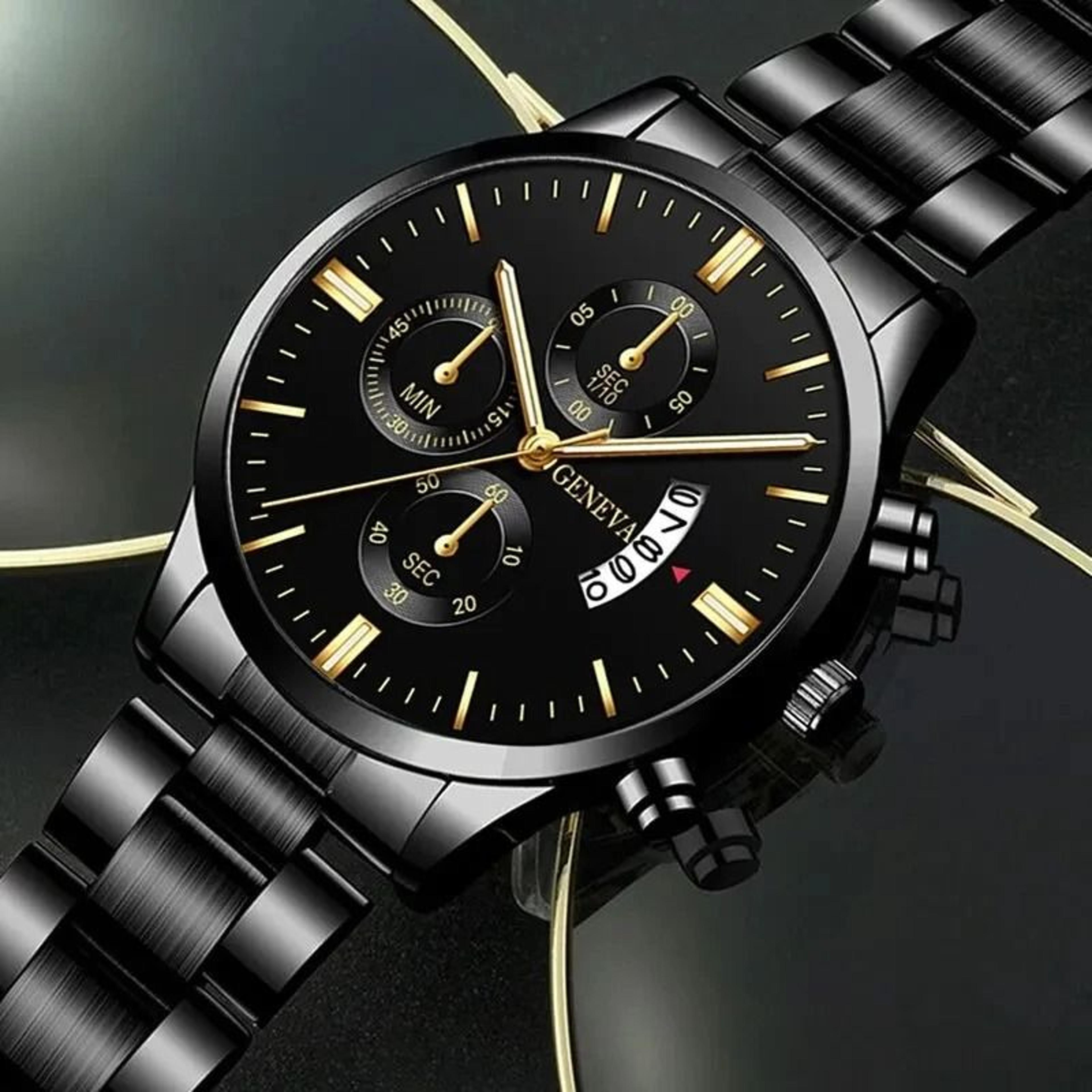 new fashion men's sports luxury calendar quartz wristwatch business stainless steel casual watch