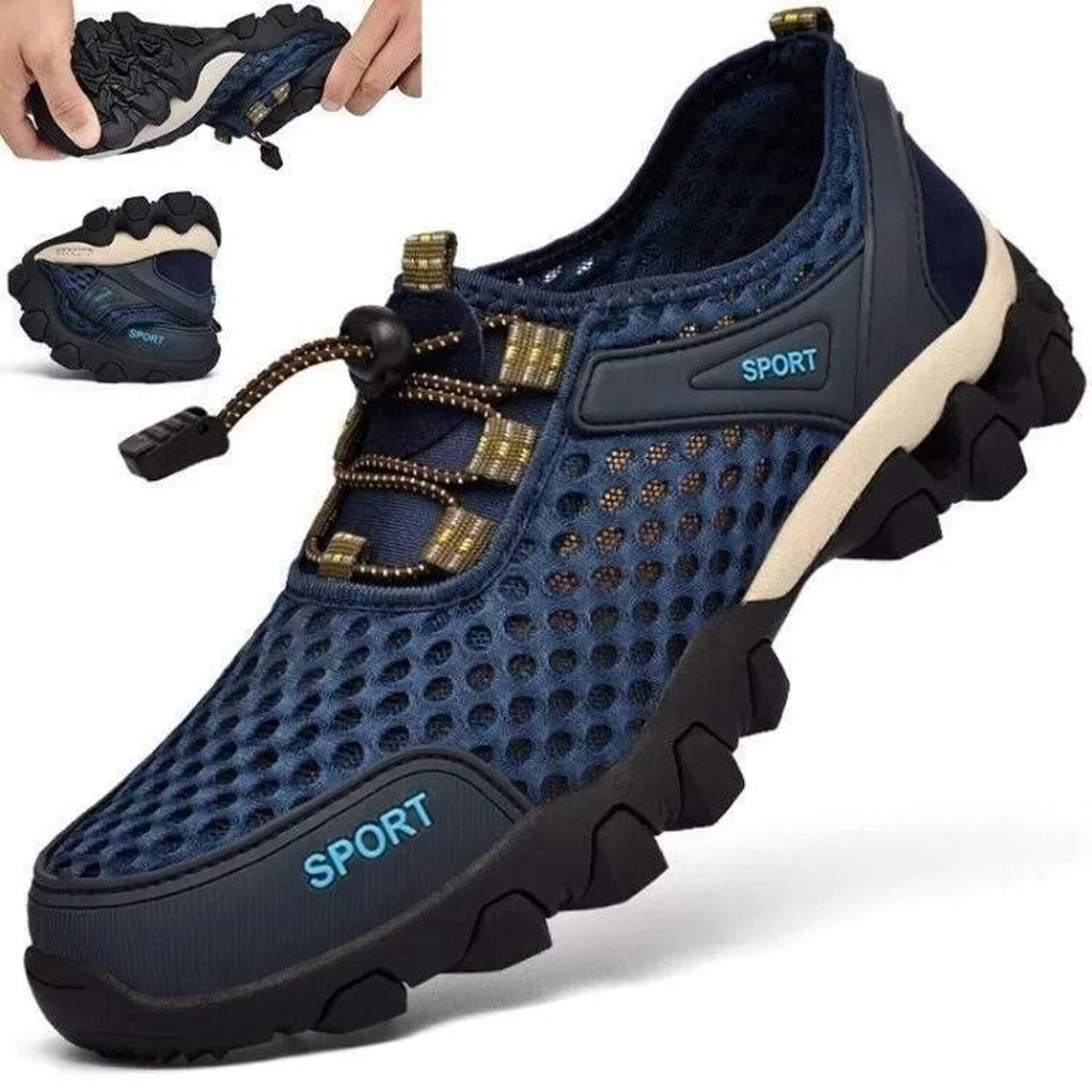 summer men's mesh sports shoes fashion mountaineering breathable lightweight running outdoor travel casual shoes