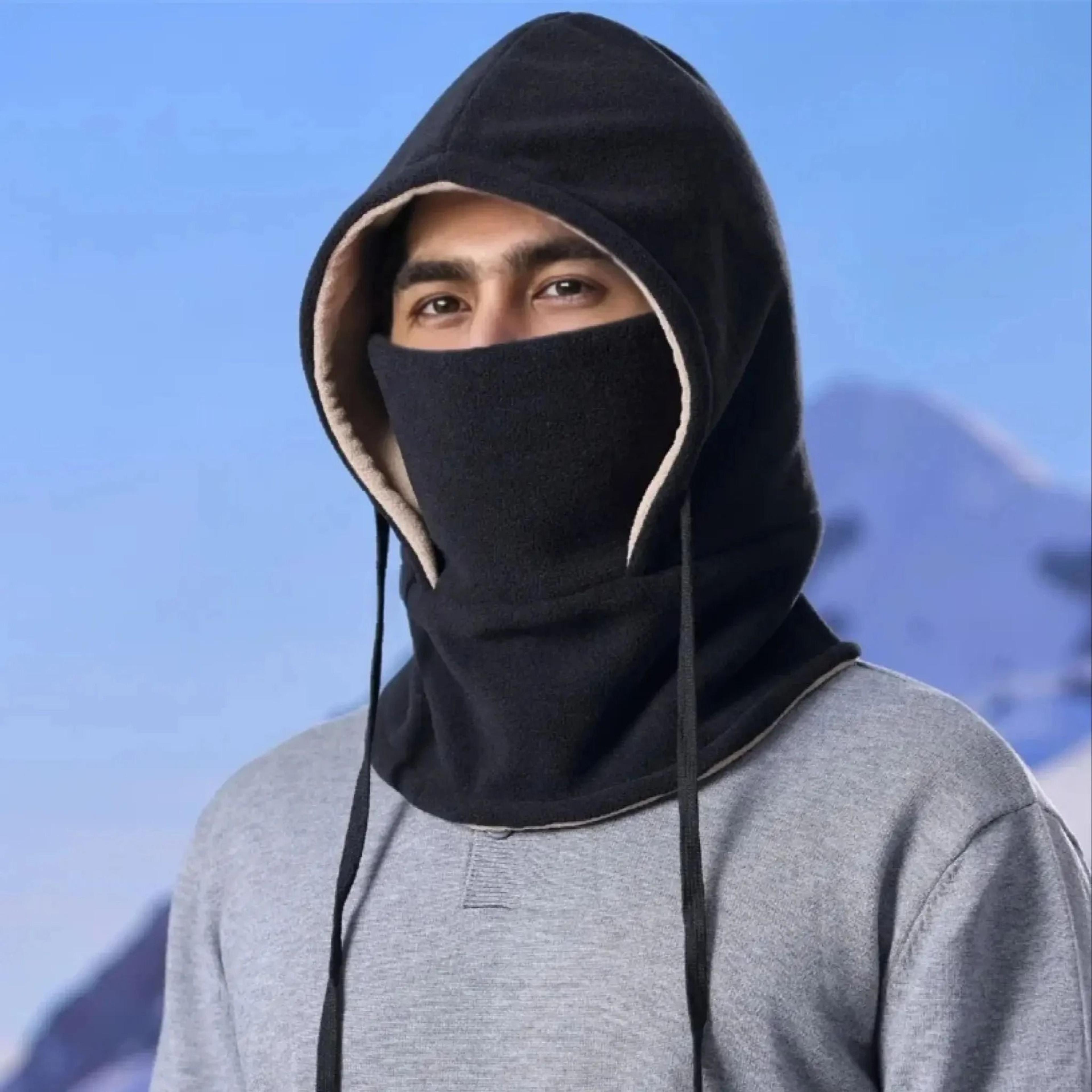 unisex winter warm balaclava hat with mask windproof full coverage fur warm hat for men and women
