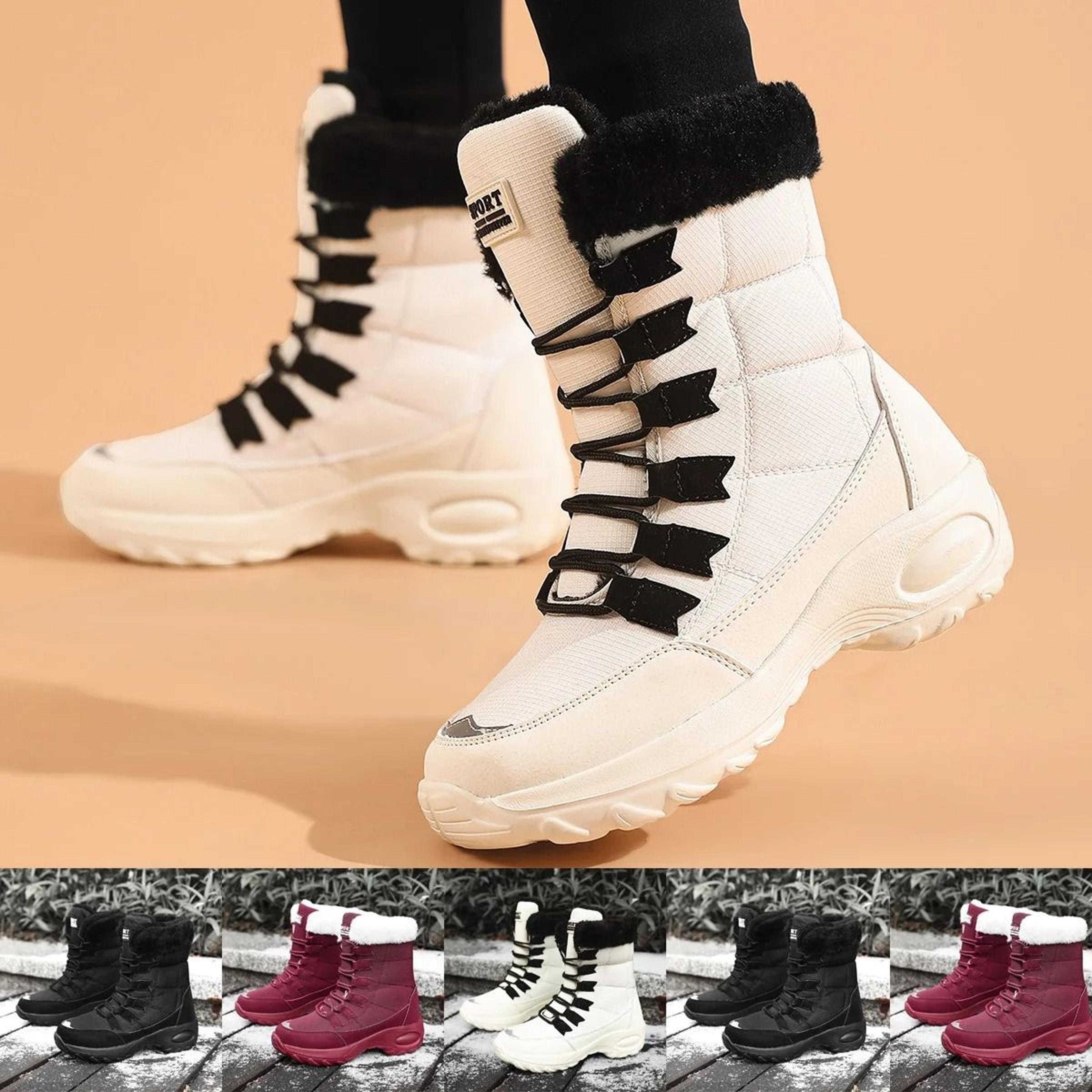 women's high-quality mid-calf waterproof snow boots | comfortable thermal hiking boots