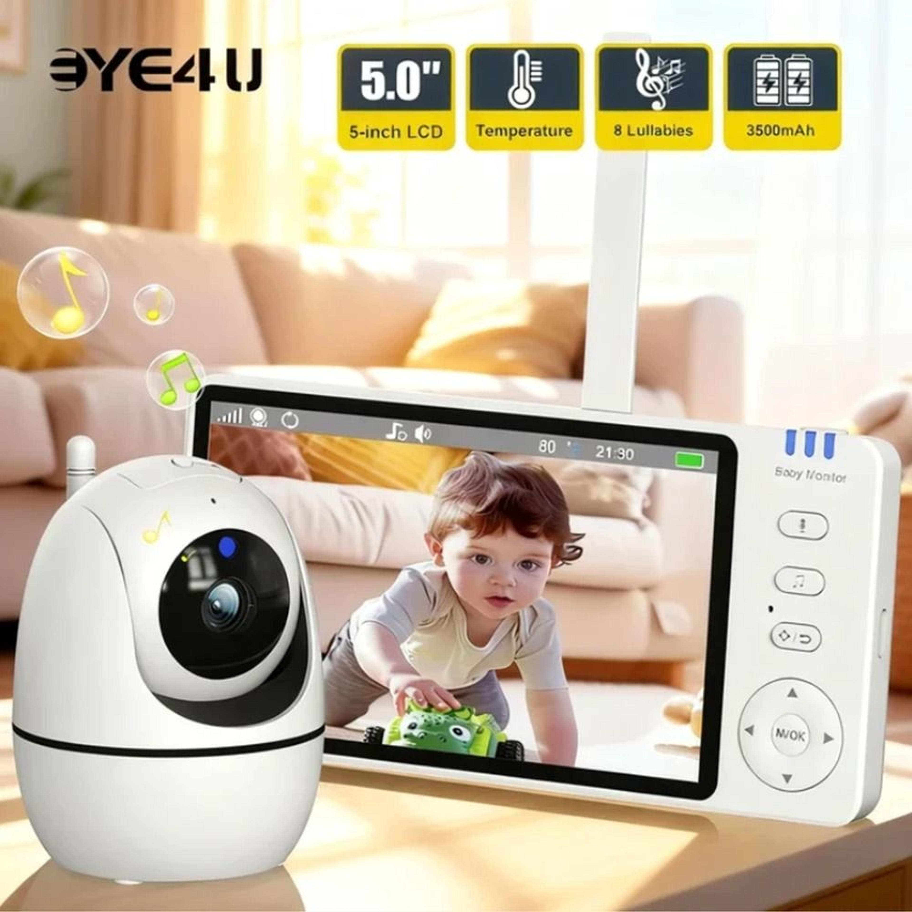 5" hd video baby monitor | remote pan-tilt-zoom camera with night vision & temperature alerts