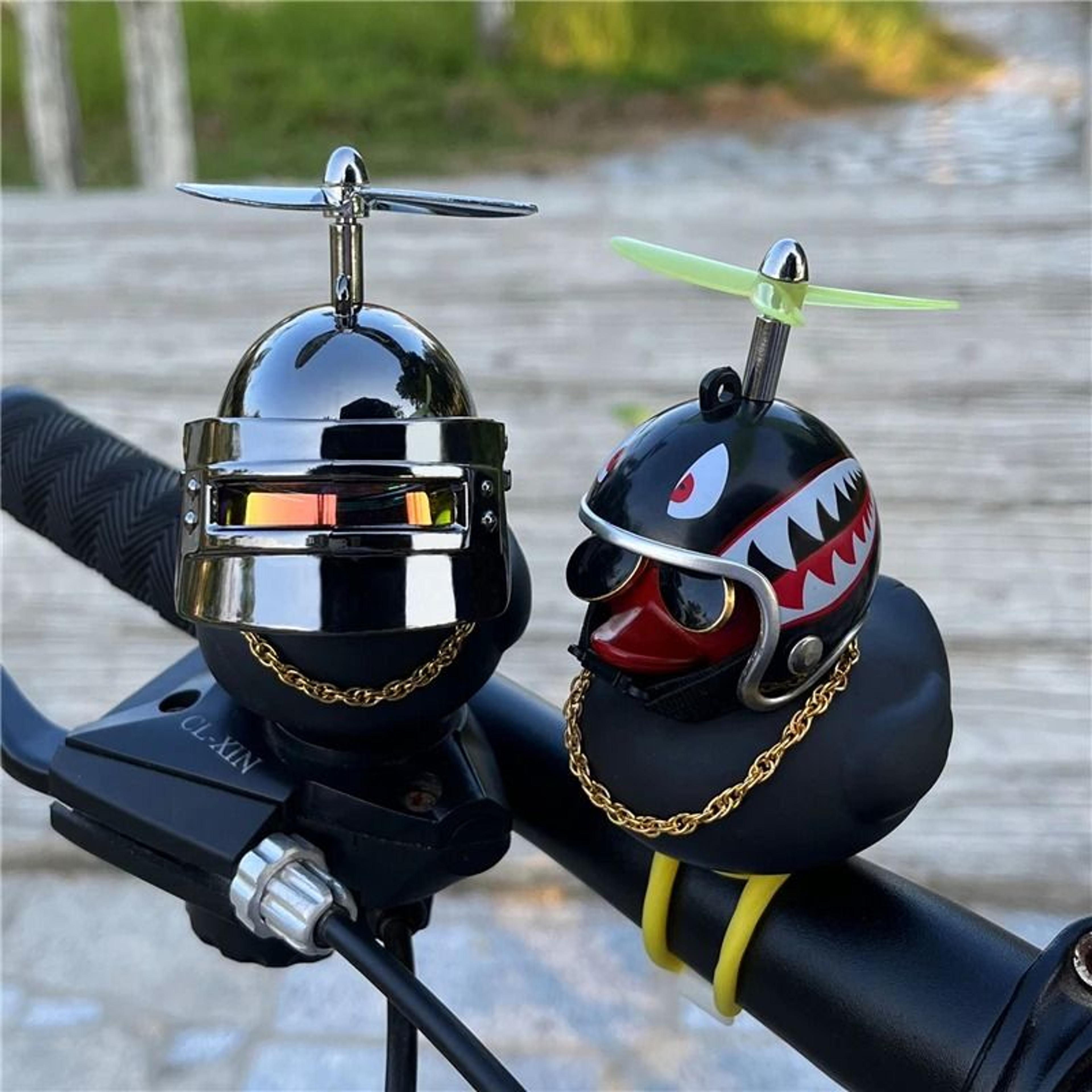 black rubber duck bicycle horn | silicone strap car ornament & kids bike bell