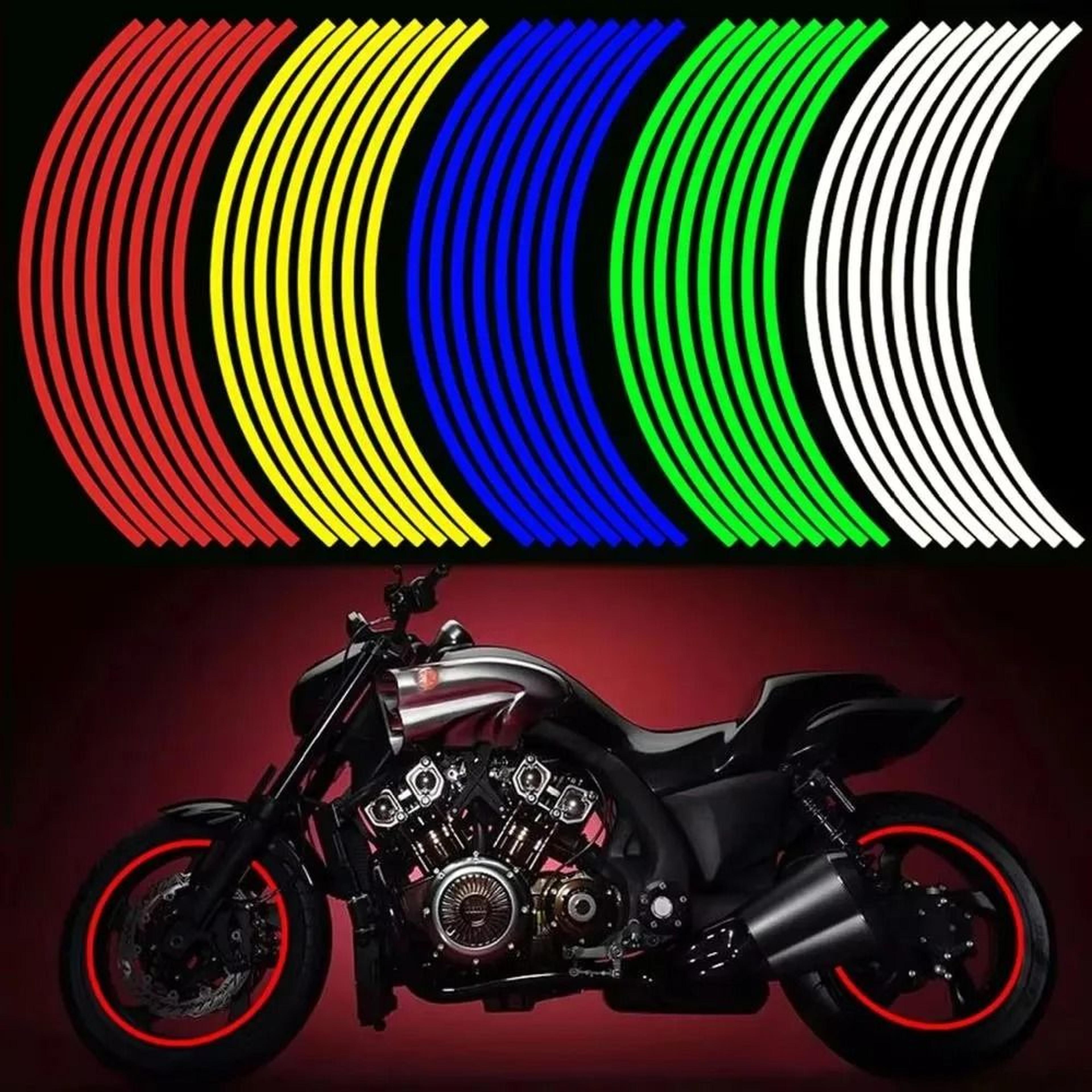 16-piece 18-inch wheel rim stickers | reflective pvc tire decals for motorcycle modification