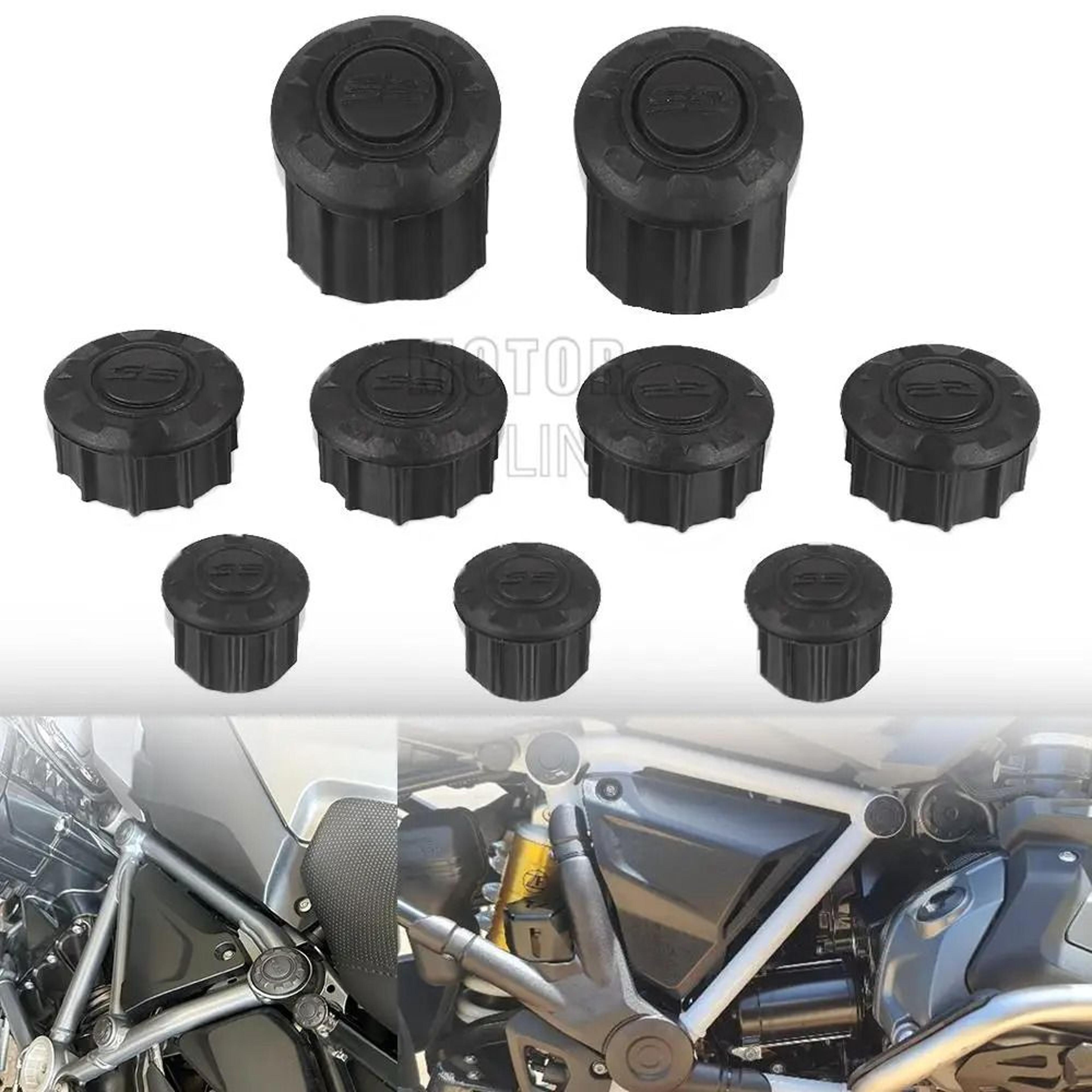 bmw r1250gs & r1200gs adventure frame hole cover caps | decorative plug set for 2022-2023 models