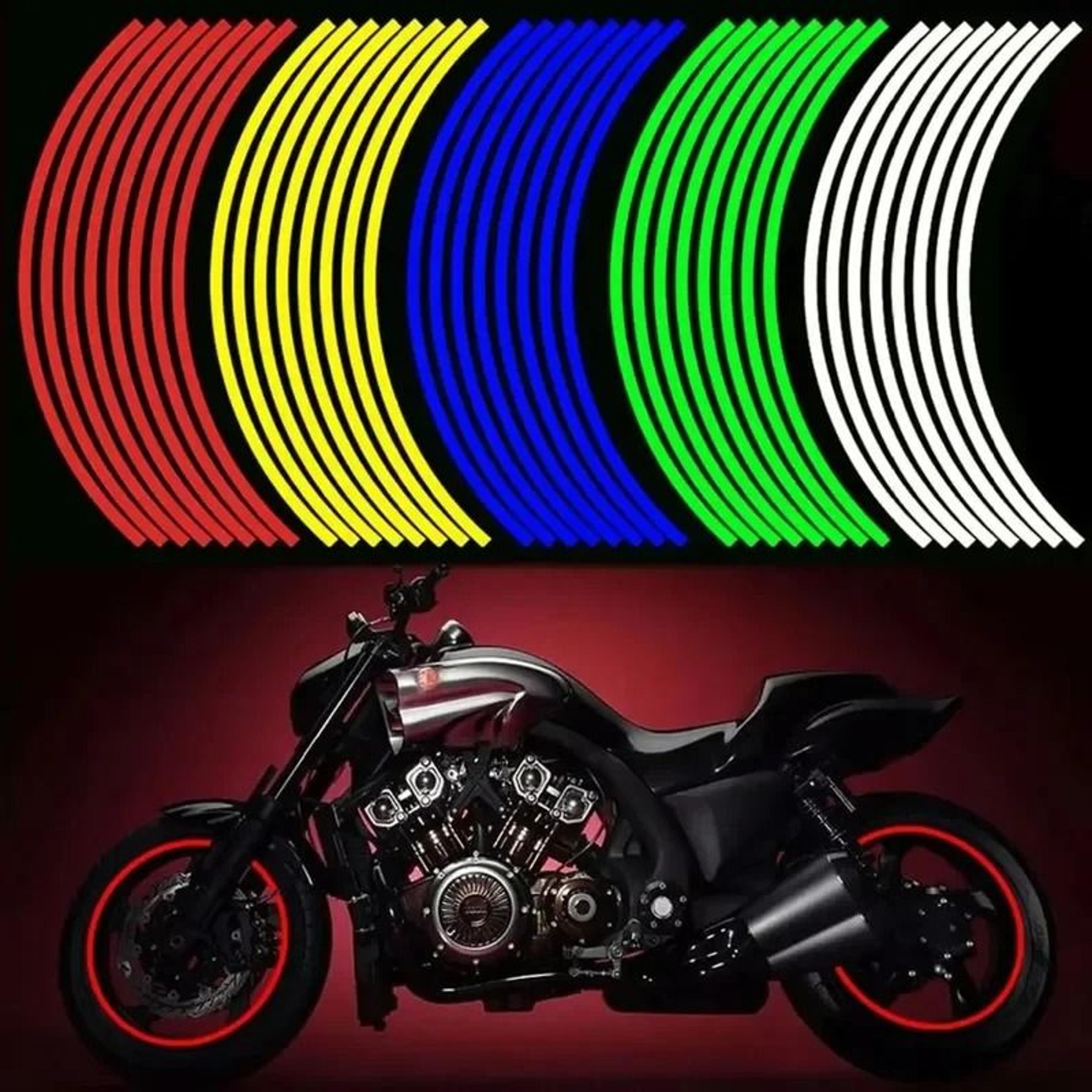 reflective motorcycle wheel rim tape | high-visibility motocross styling decals for 17/18 inch rims