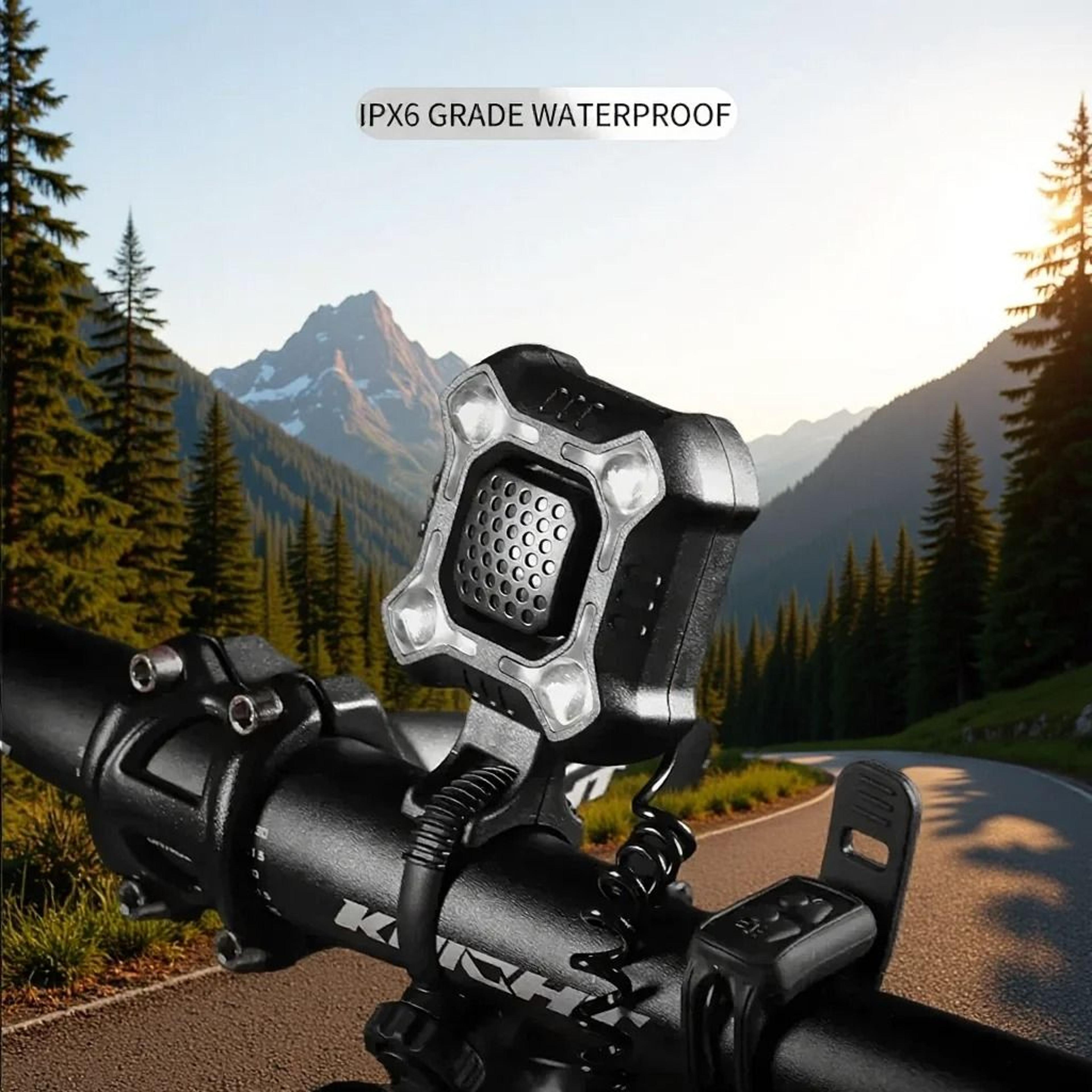 140db high-intensity bicycle horn & headlight | usb rechargeable safety alert device for e-bikes & scooters