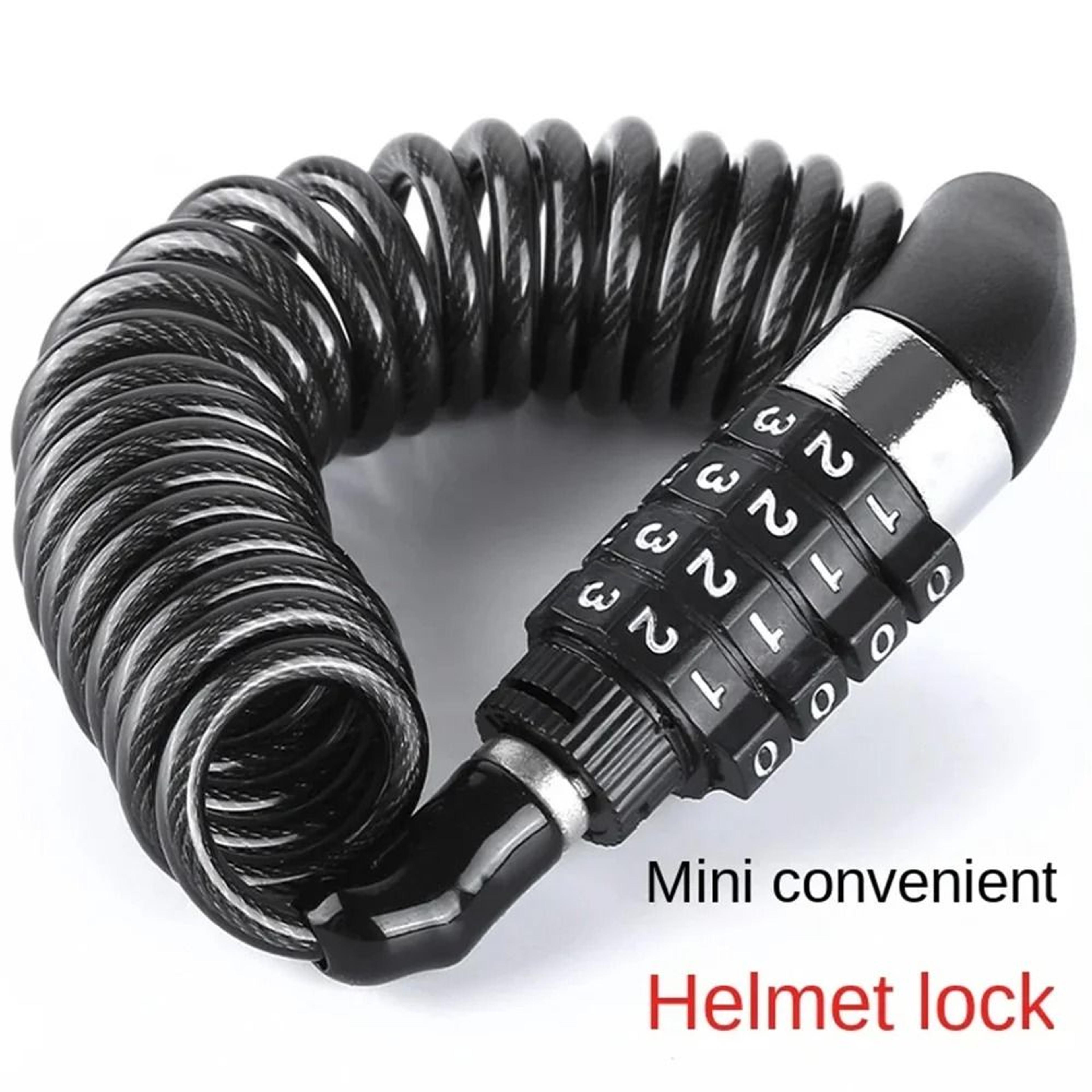 universal bicycle & motorcycle steel wire chain lock | anti-theft resettable combination lock for helmets & luggage