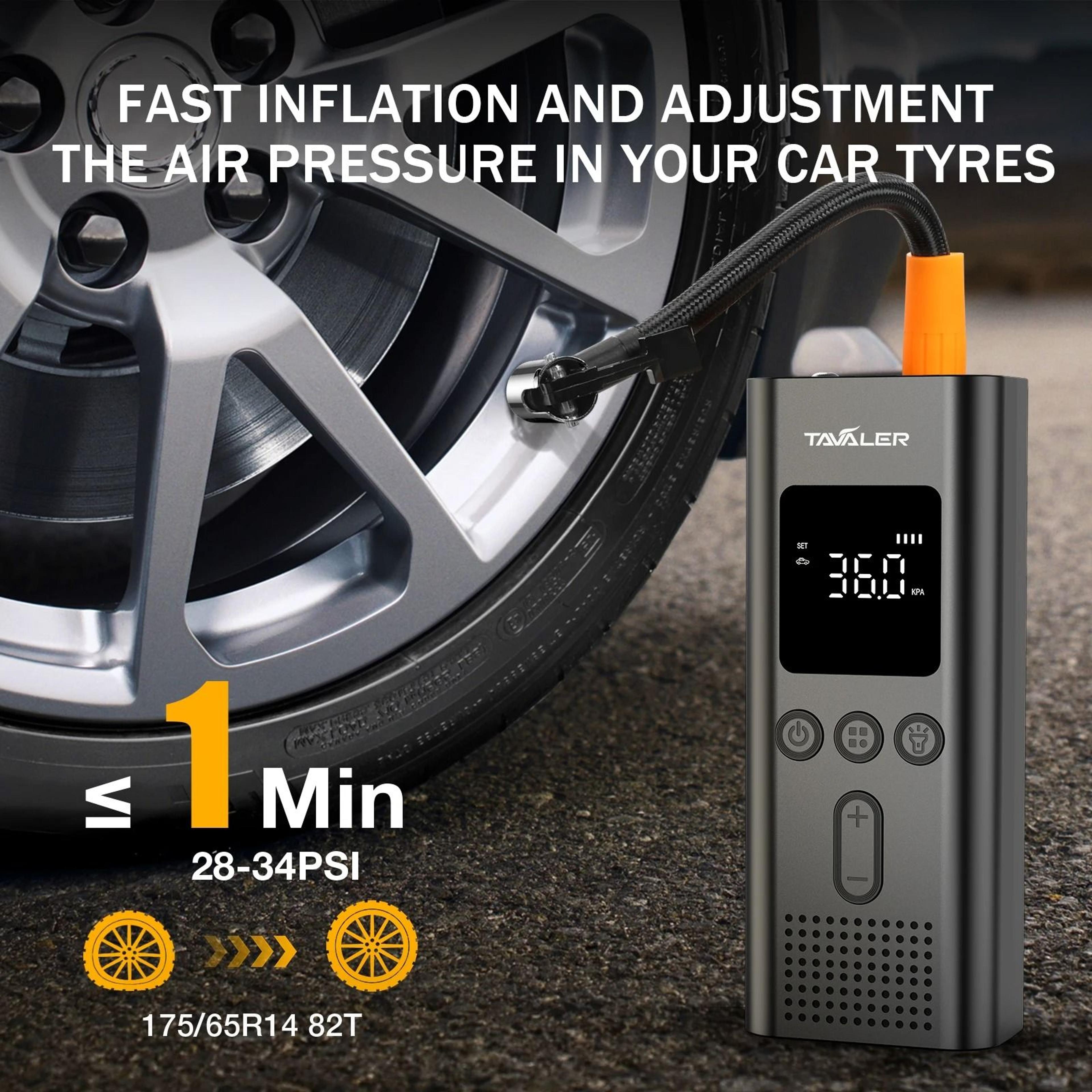 150psi portable tire inflator compressor | wireless electric air injector for car, motorcycle & bicycle