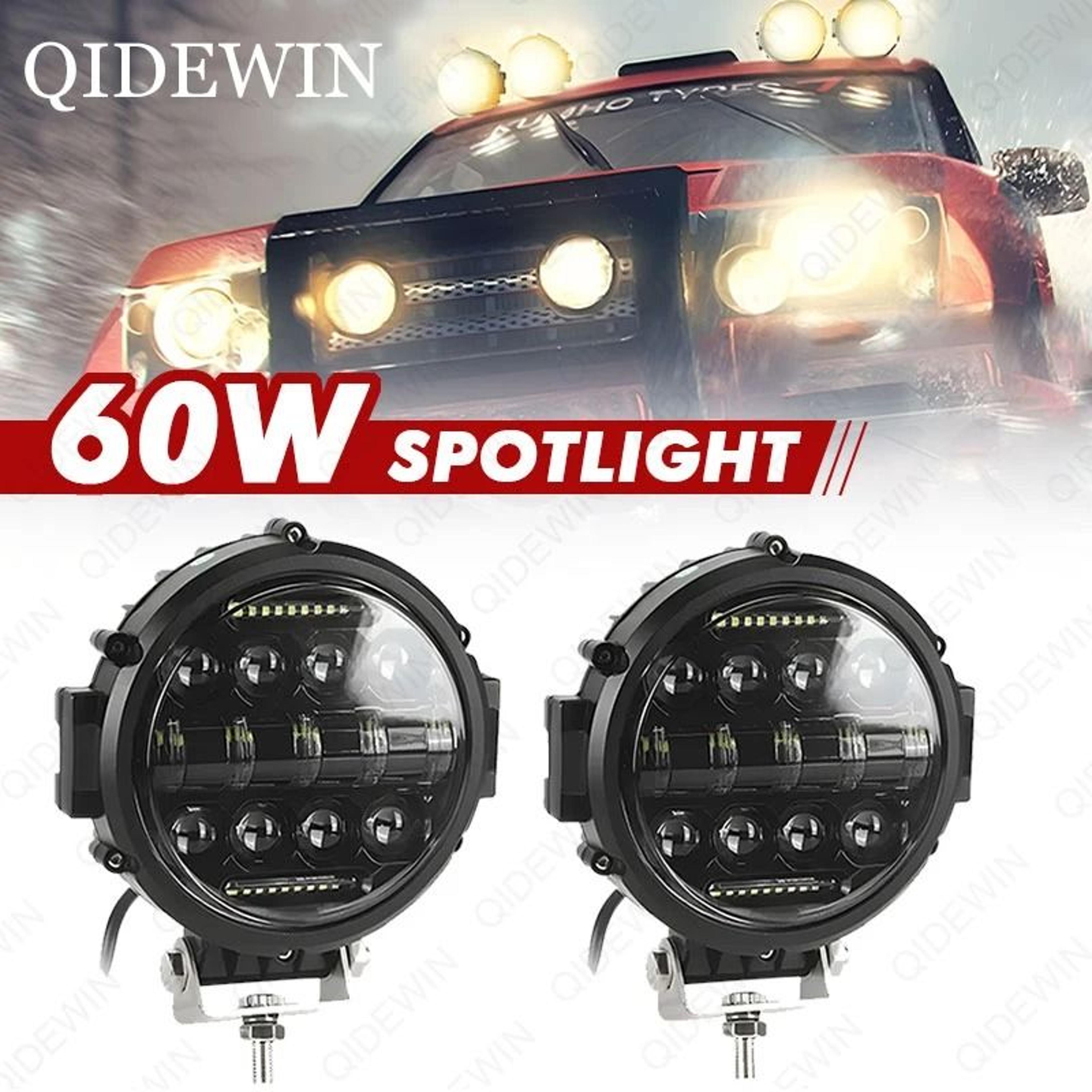 7-inch 100w high-intensity led work light | 10000lm round offroad spotlight with white drl for suv & truck
