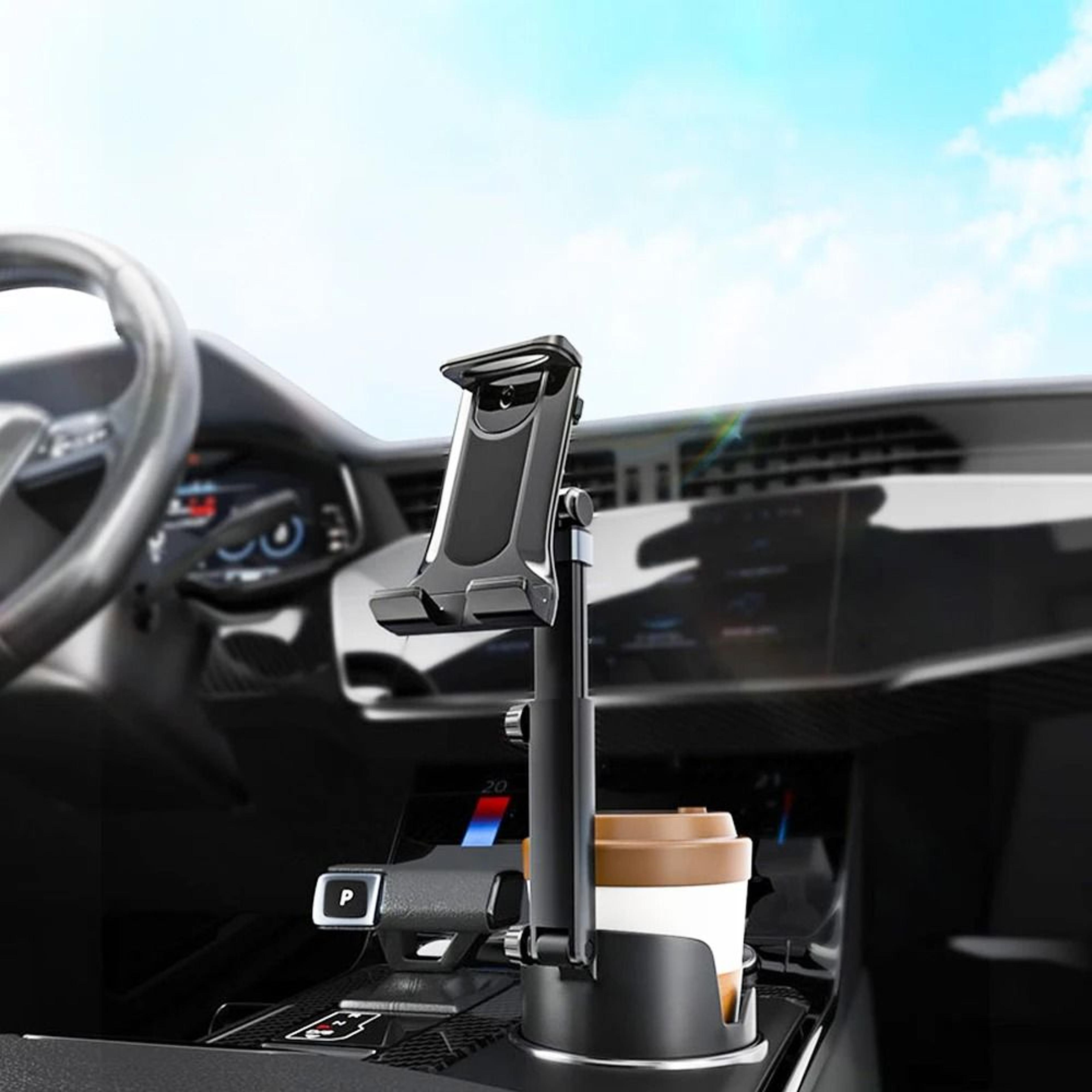 multifunction car cup tablet & phone holder stand | adjustable drink organizer storage accessory
