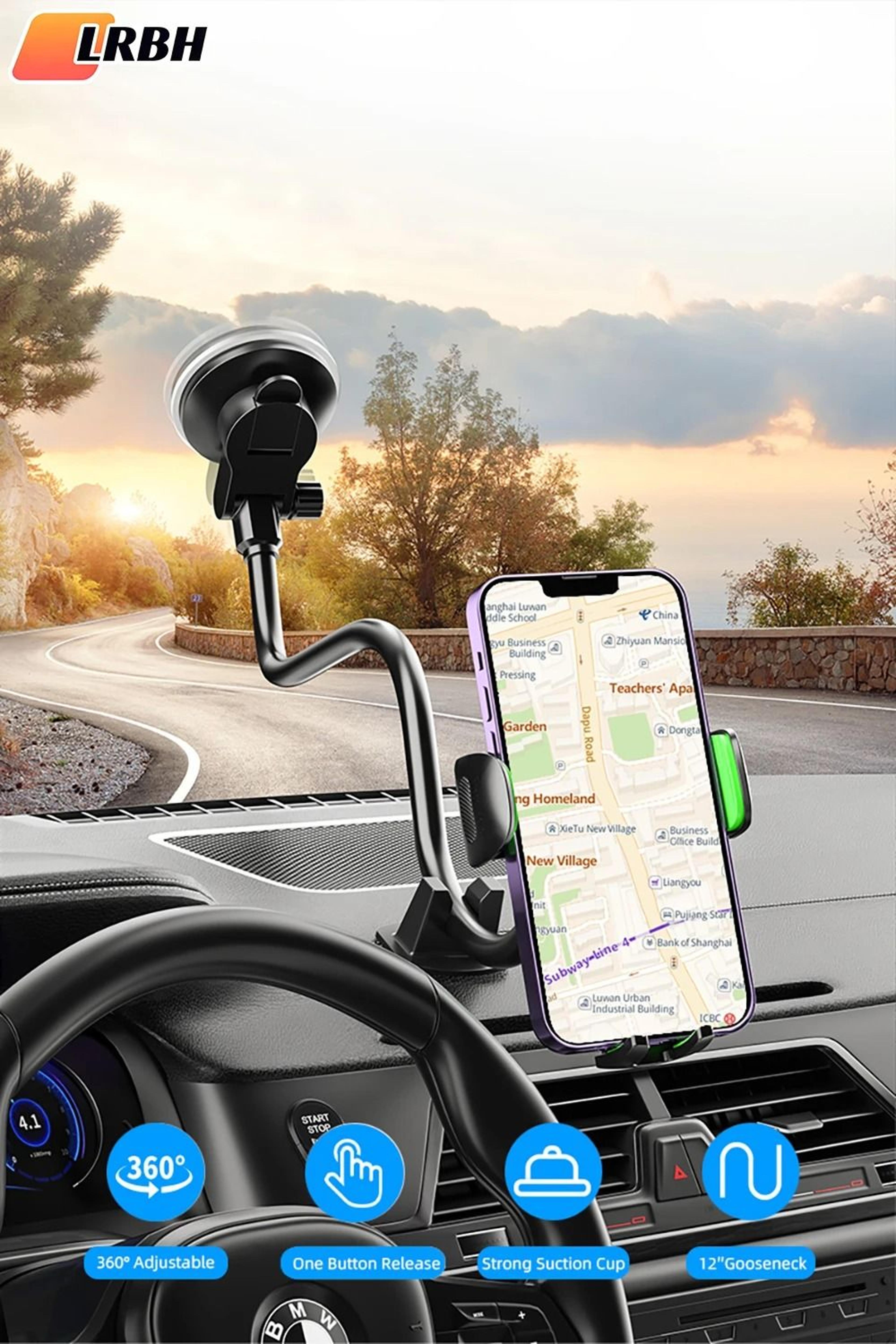 high-intensity long-arm suction cup car phone holder | universal windshield & dashboard mount for trucks & cars
