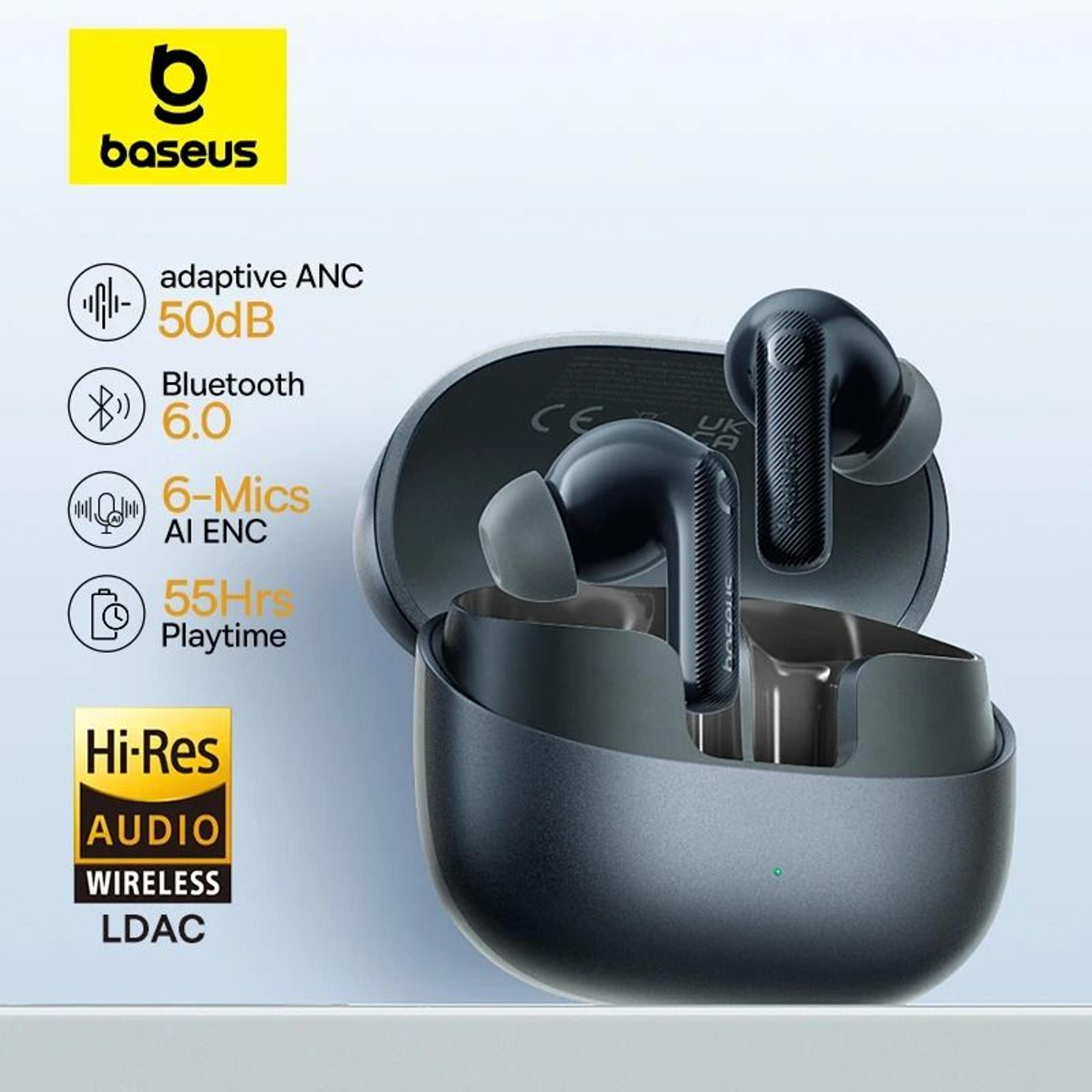 baseus ep10 pro anc wireless earbuds | -50db adaptive noise canceling bluetooth 6.0 headphones