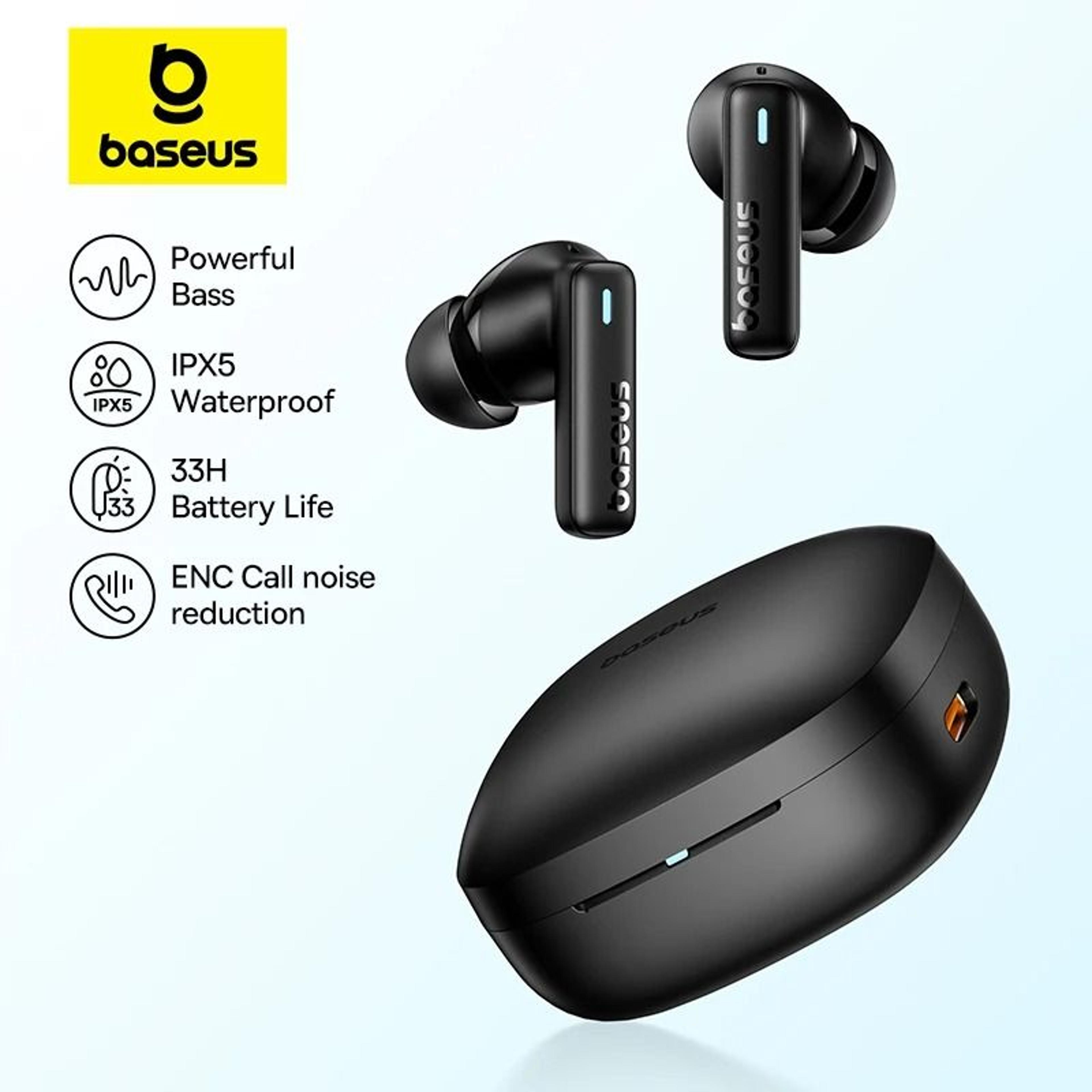 baseus bowie e19 wireless earbuds | 12mm high-dynamic drivers & bluetooth 5.3 with 33h battery