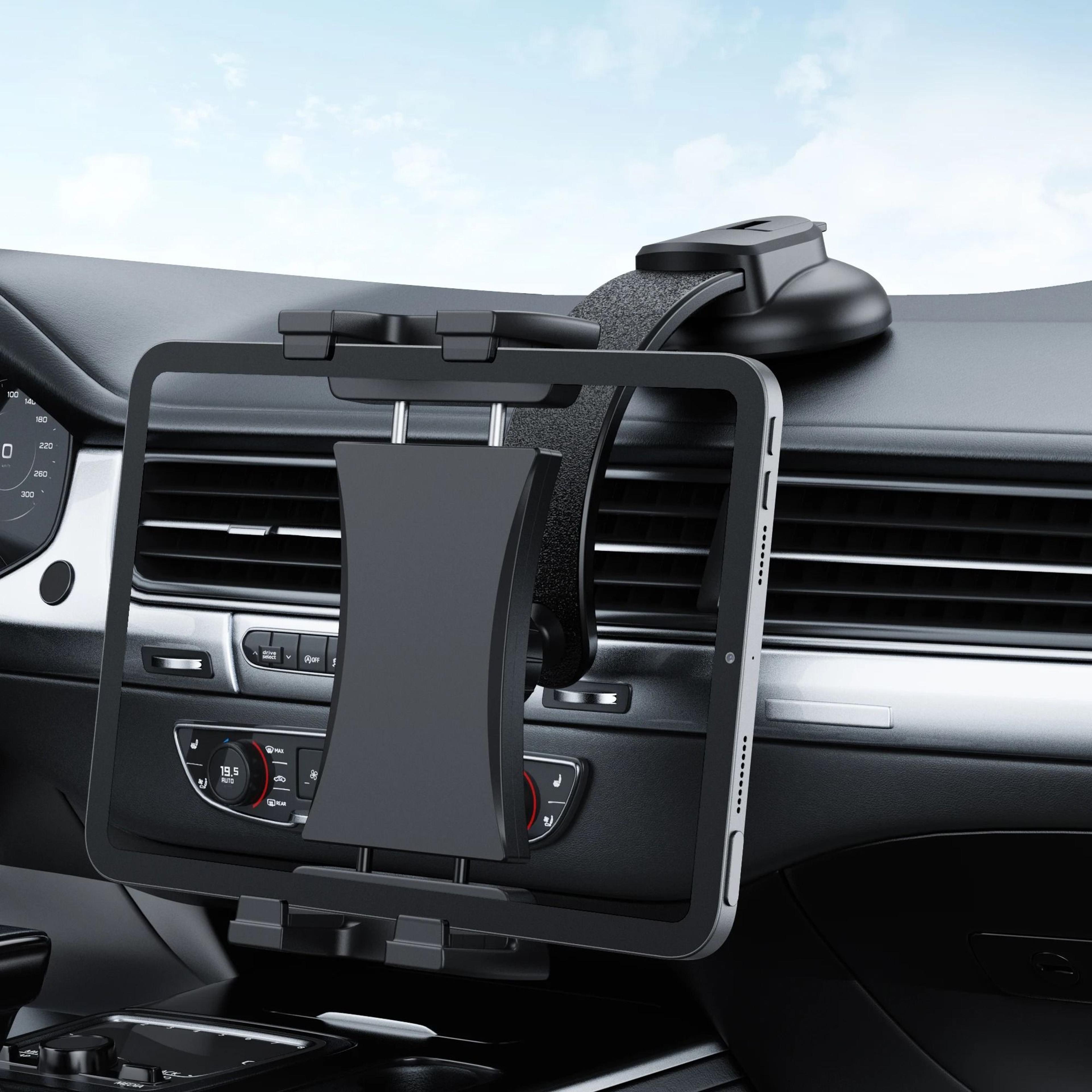 universal suction cup tablet holder | heavy-duty car dashboard & windshield mount for ipad & android