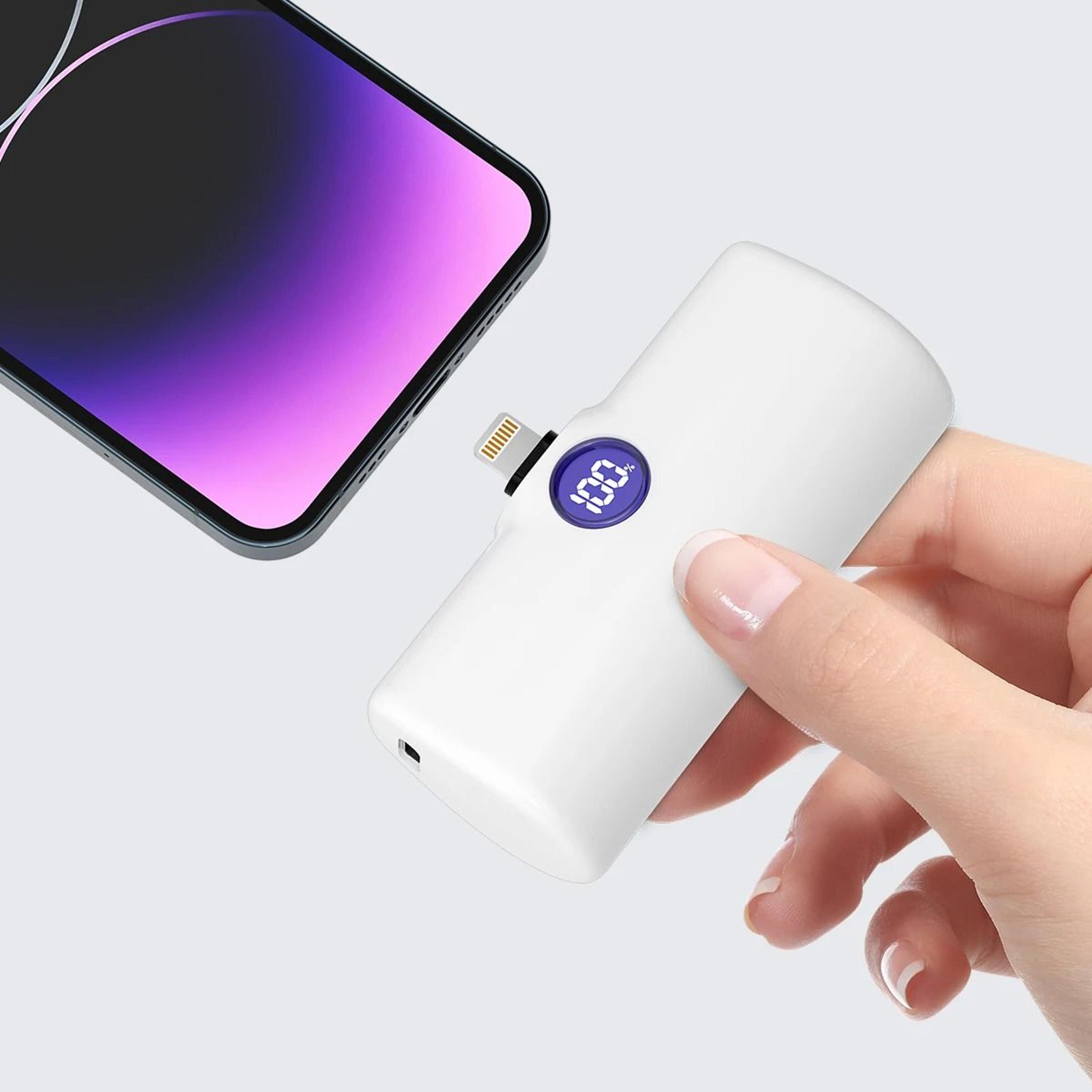 integrated mini portable power bank | 5000mah fast charging external battery for iphone & android