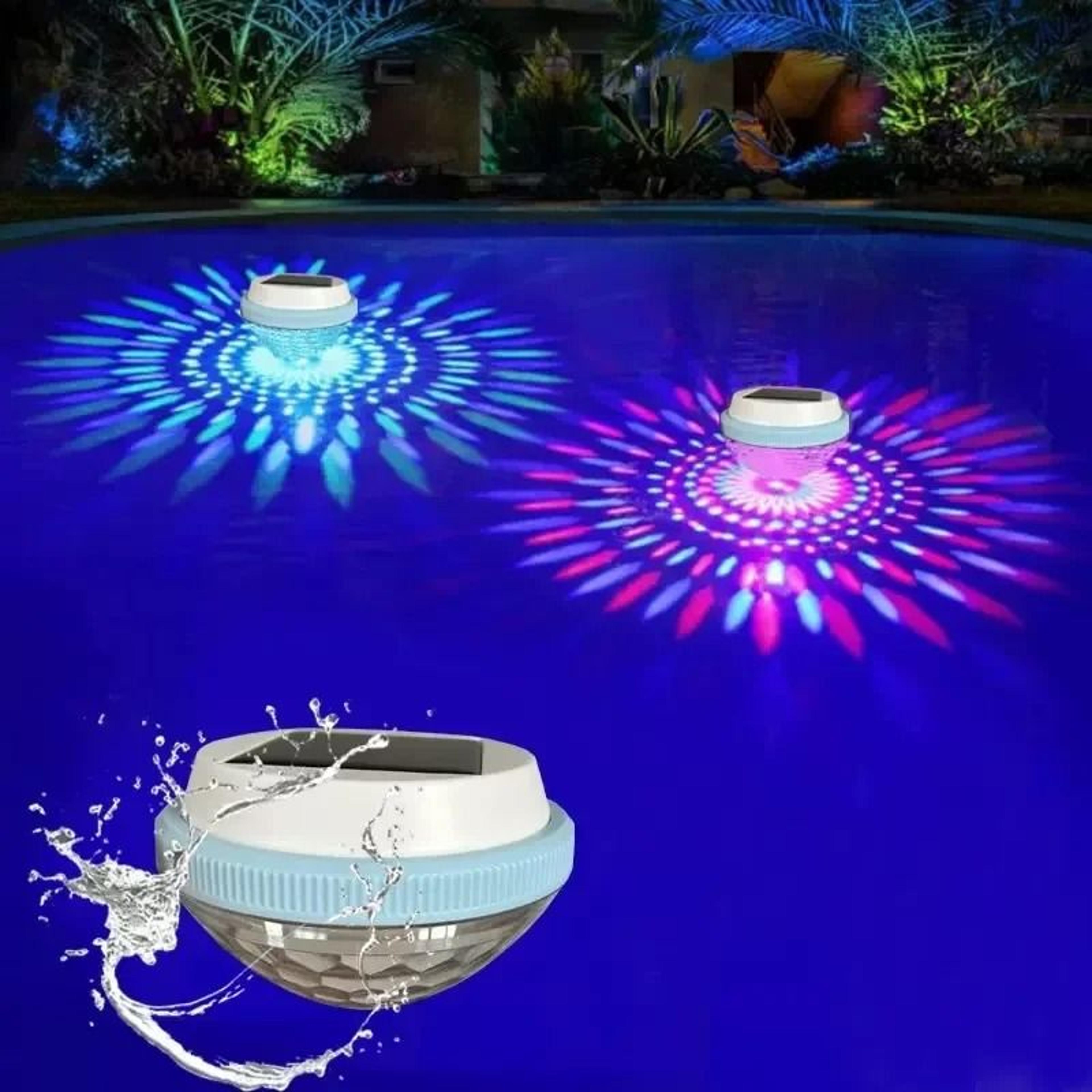 solar floating pool light | automatic night led with colorful rgb ambiance