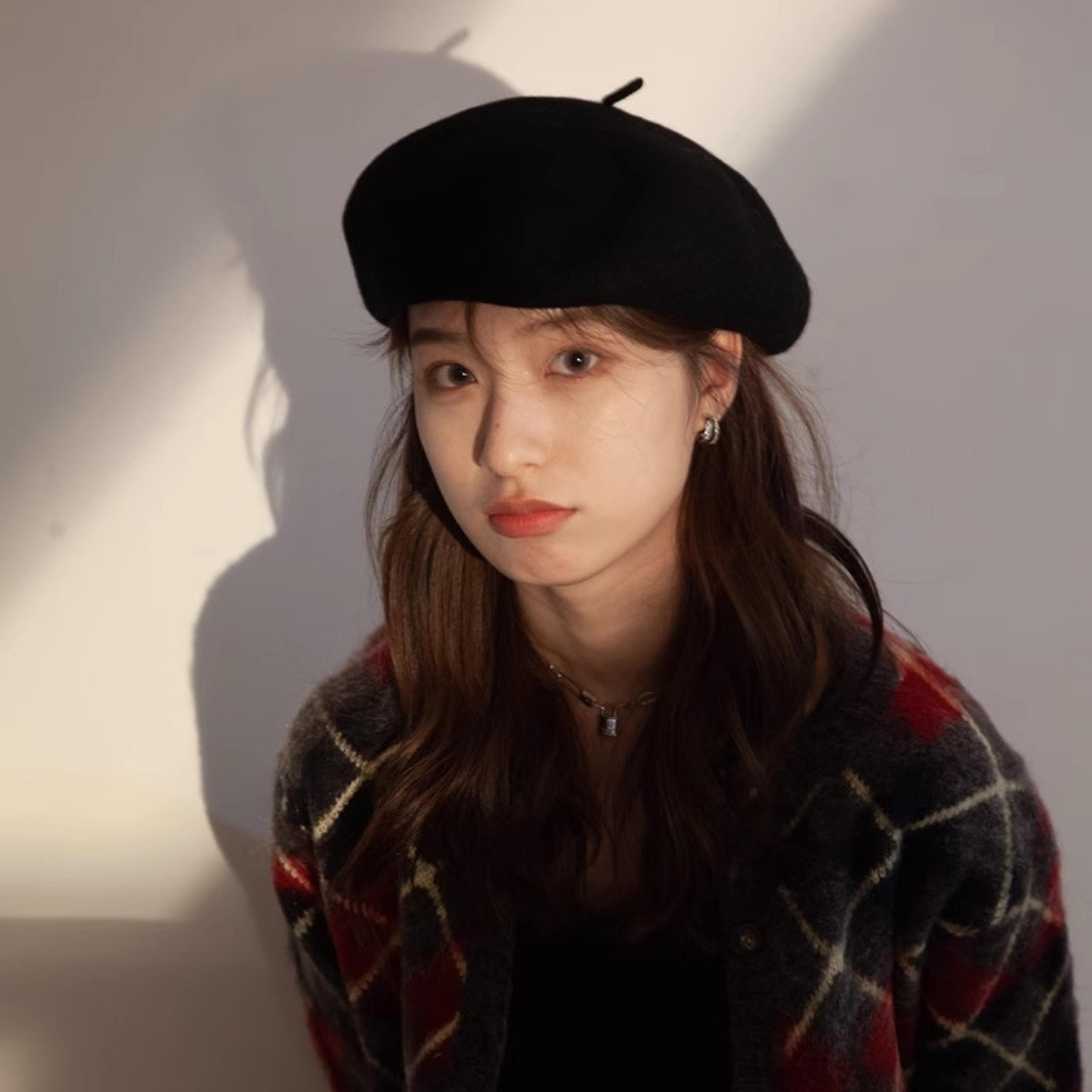 cozy vintage wool beret for women, stylish winter fashion hat