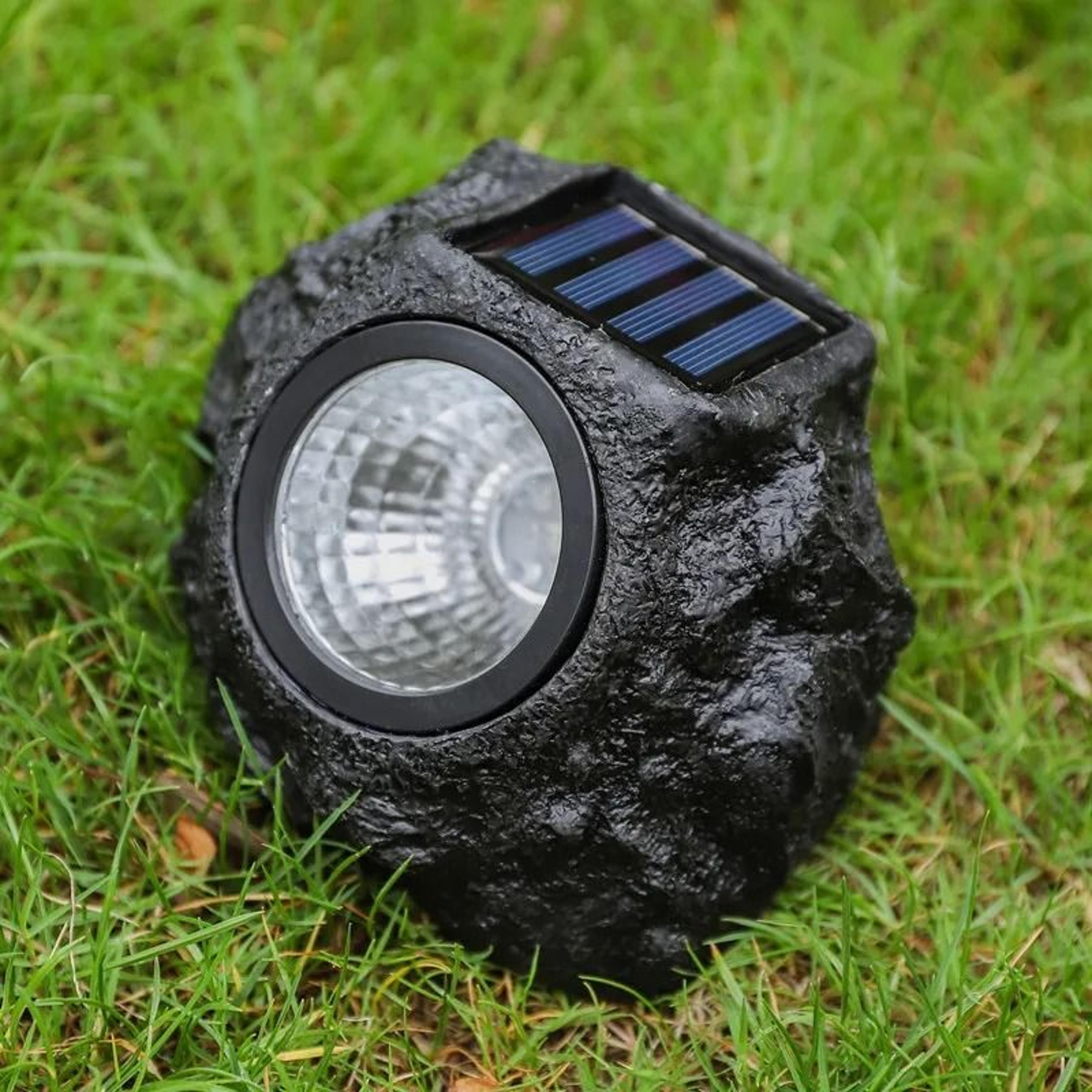 solar simulation stone spotlight | waterproof outdoor garden rock light for lawn & landscape