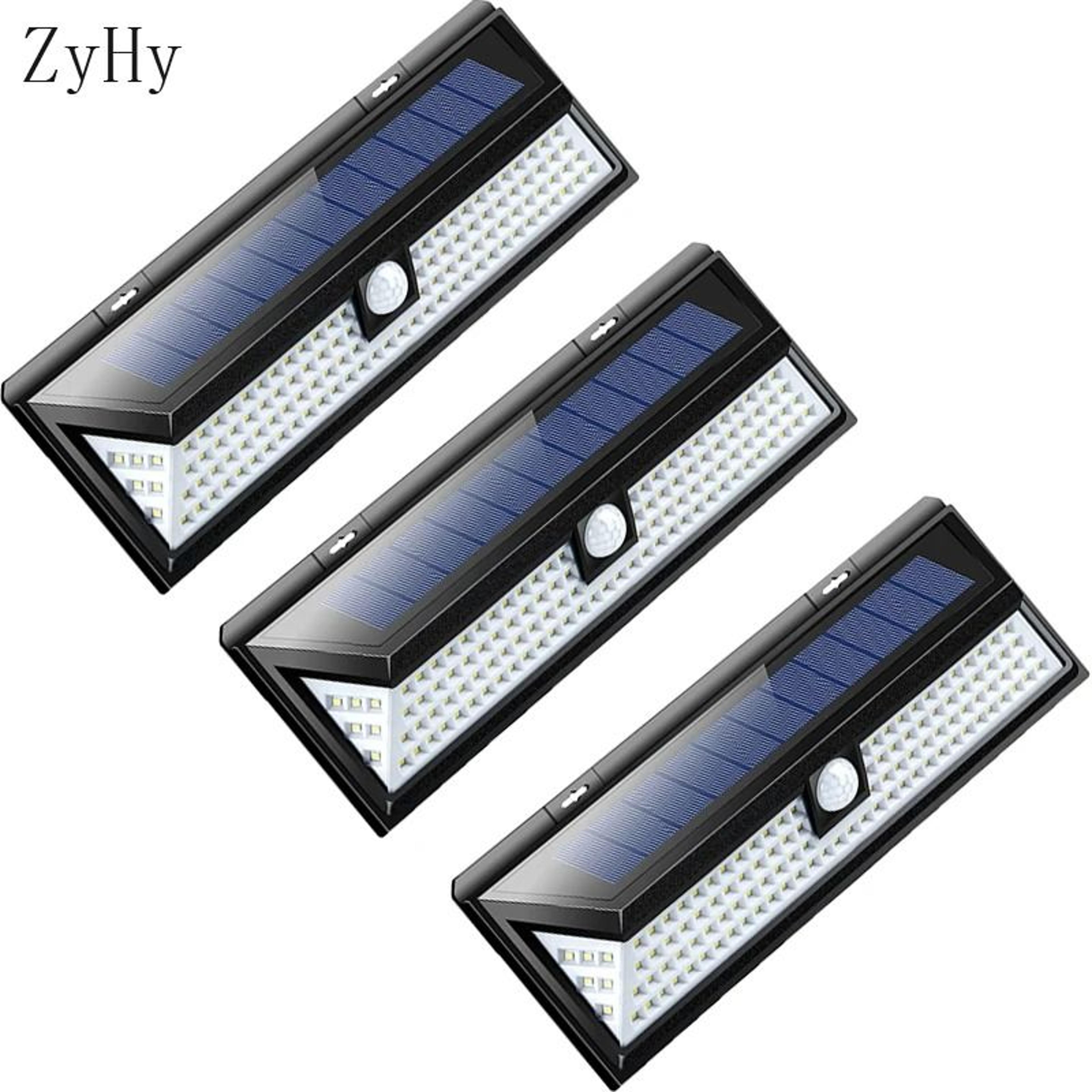 118 led ultra-bright solar wall light | 4400mah motion sensor security lamp for outdoor decoration