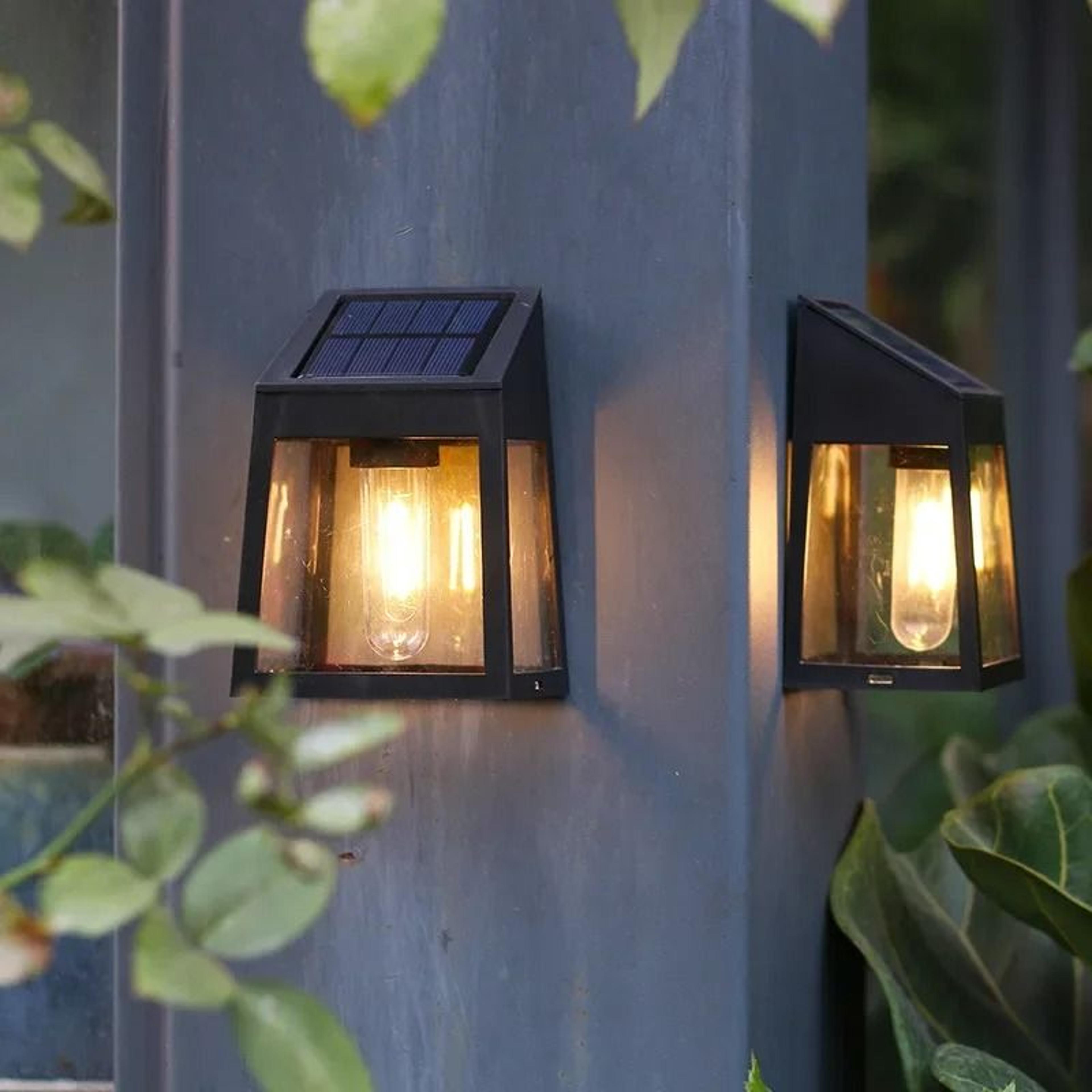 solar tungsten wall washer light | outdoor waterproof pathway & fence lamp for garden decoration