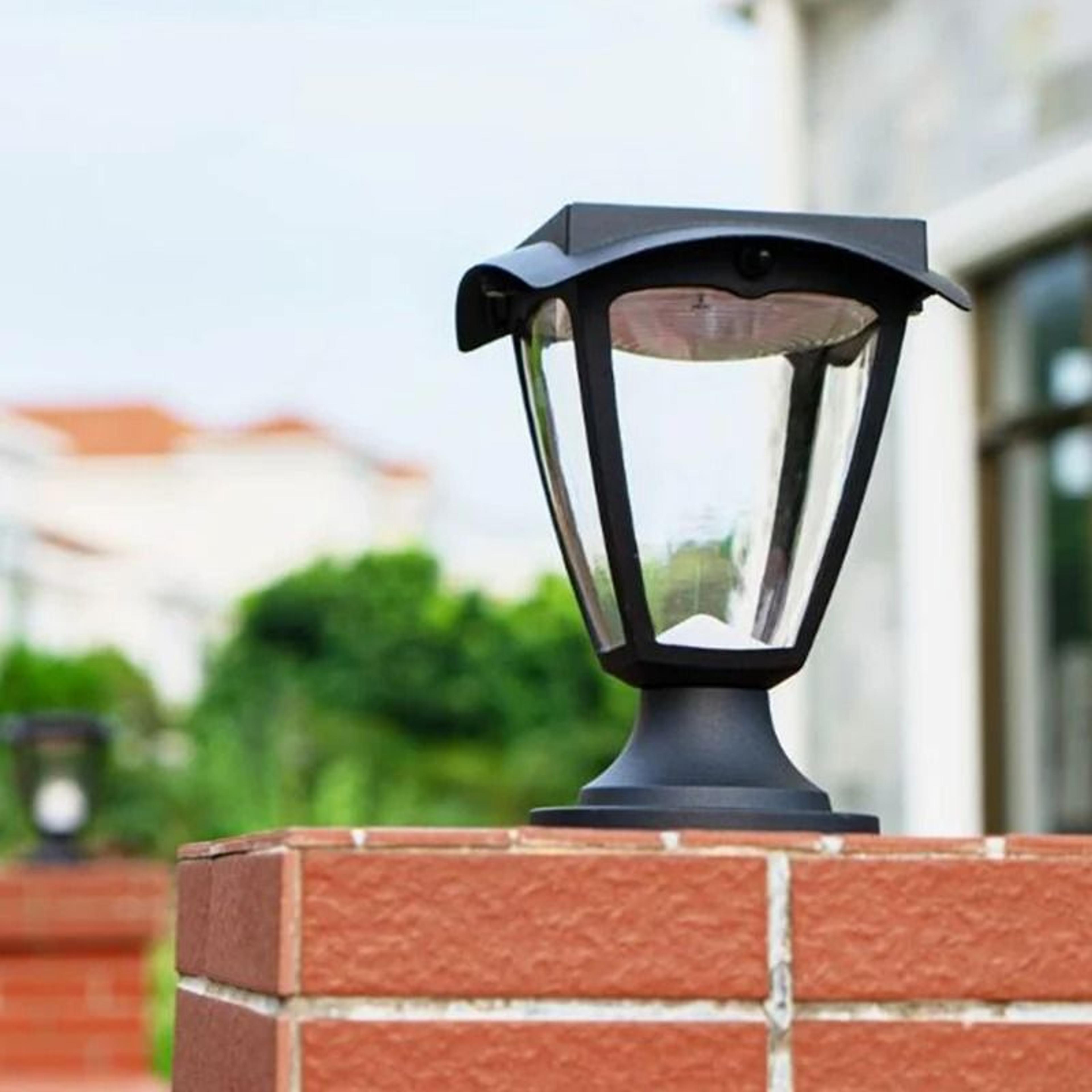 solar column pillar light | waterproof outdoor led deck post cap lamp for garden & landscape decor