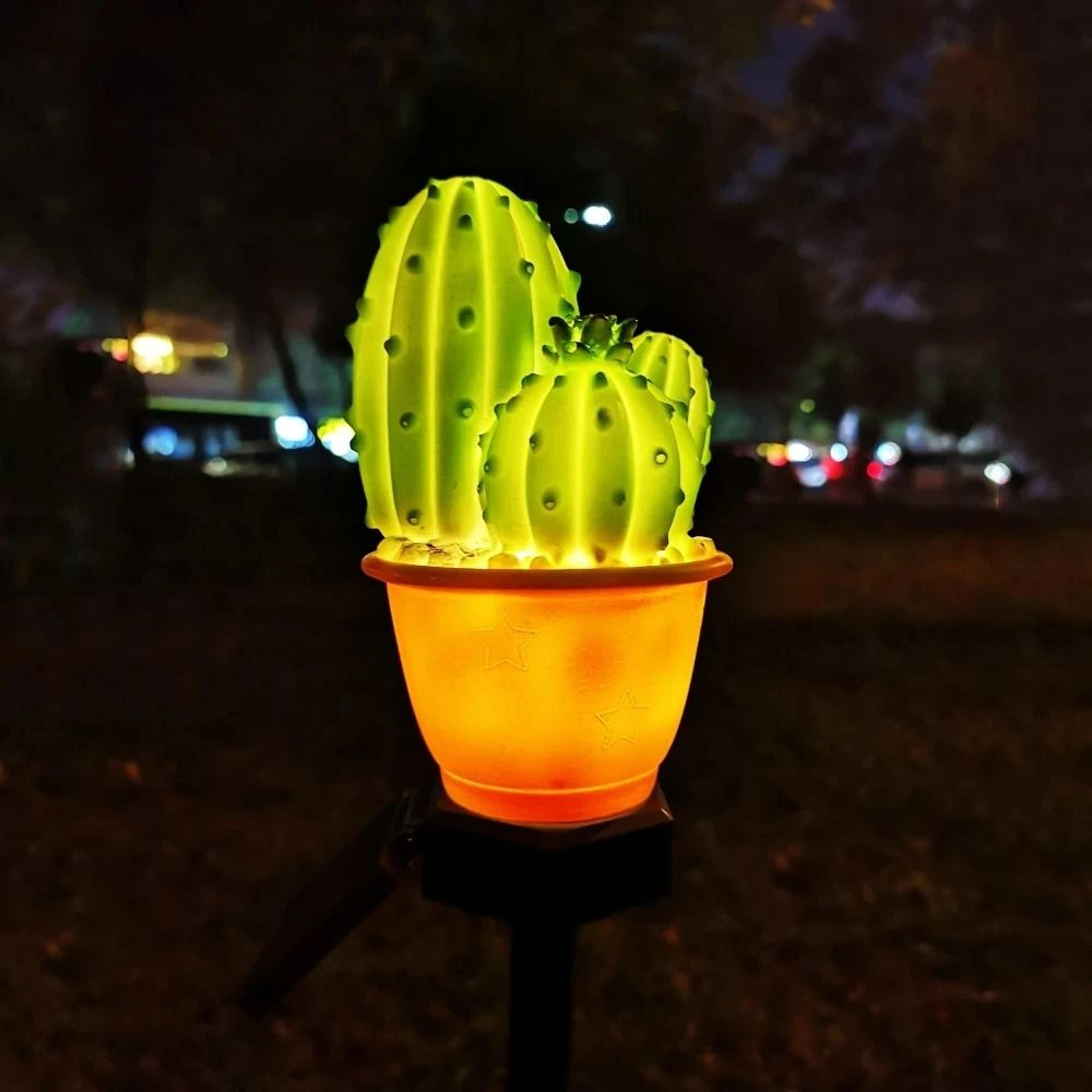 solar pineapple & cactus garden lights | waterproof outdoor led simulation landscape stake lamp