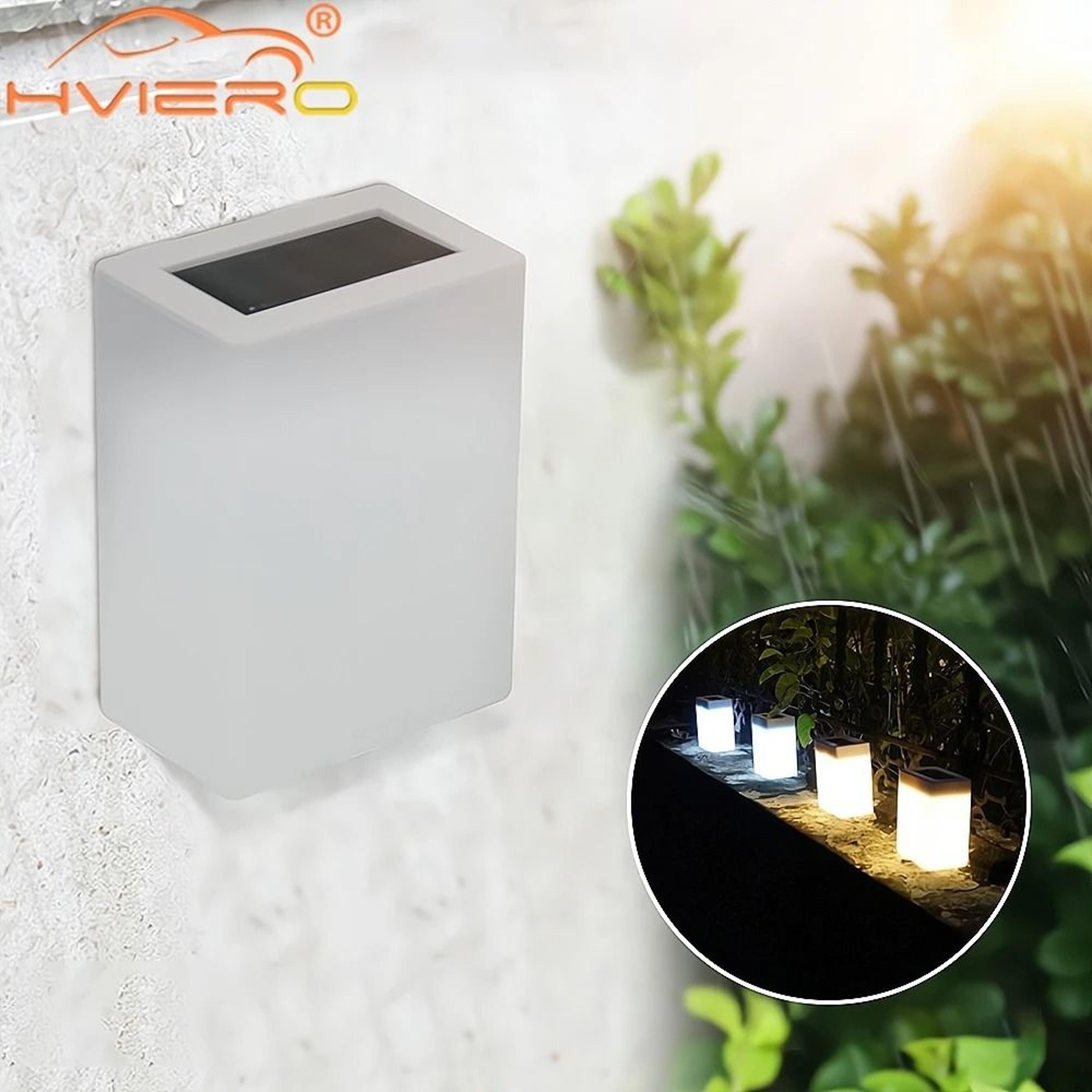 square solar corridor wall light | waterproof outdoor led fence & eaves decoration