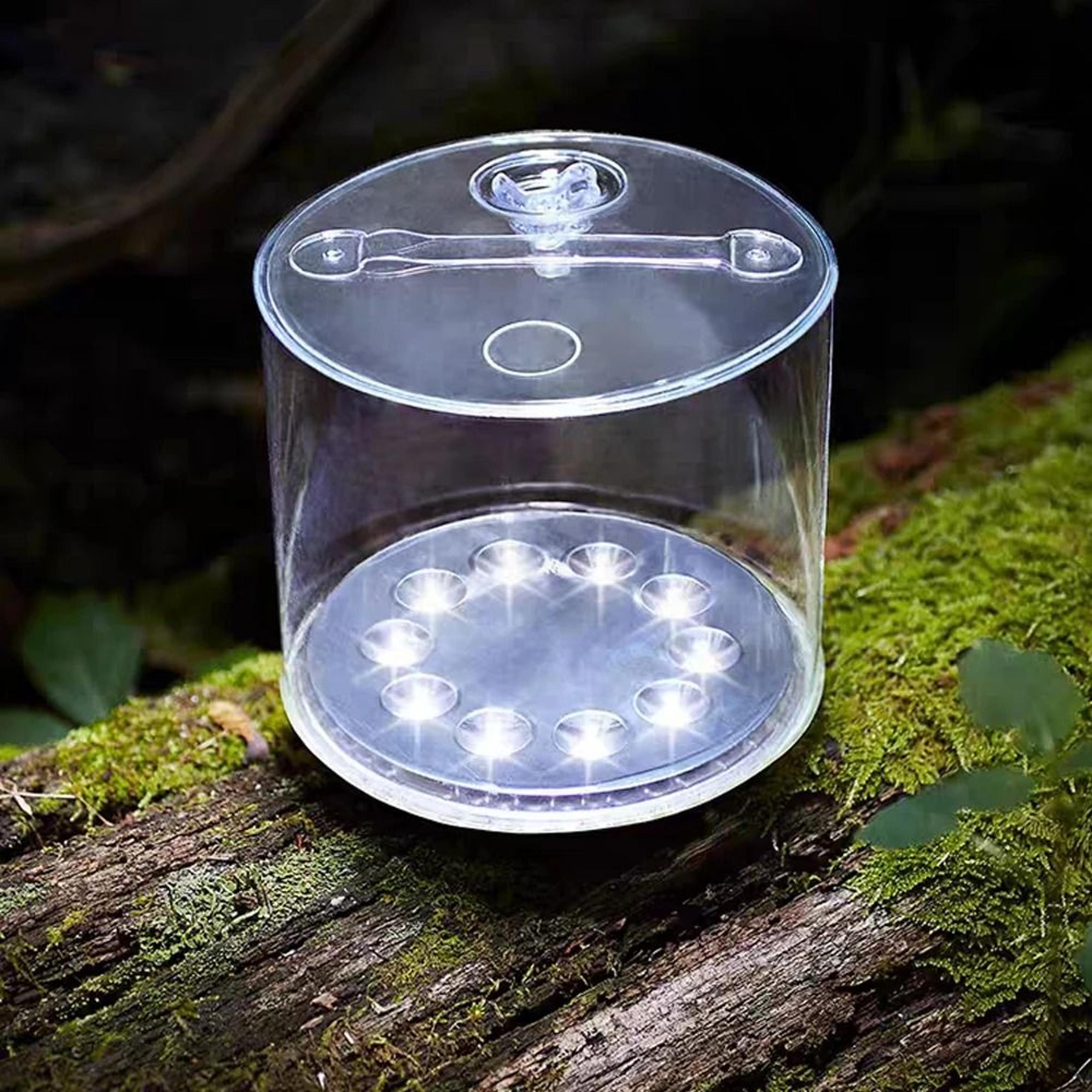led inflatable solar camping lantern | portable foldable tent lamp for hiking, backpacking & emergencies