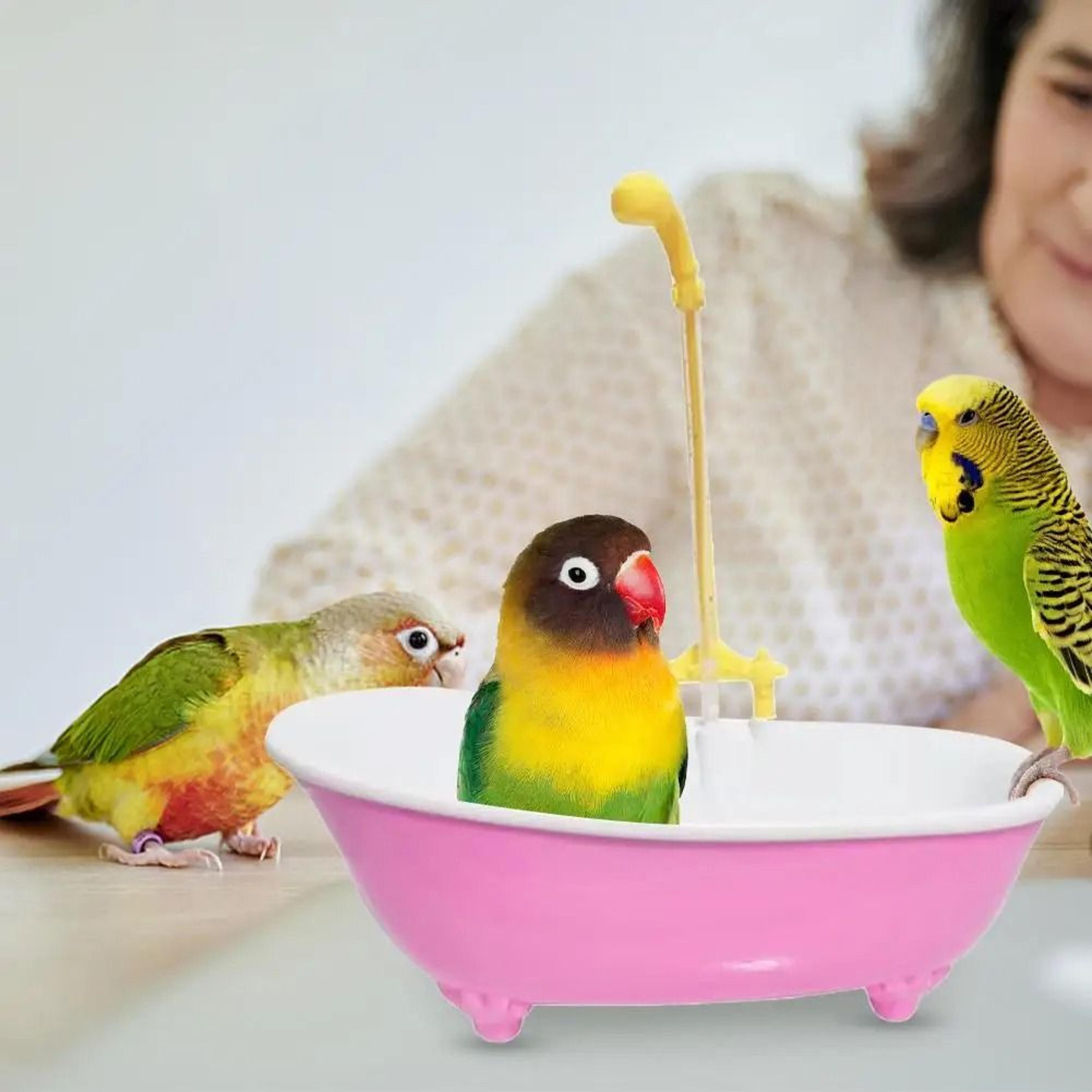 parrot automatic intelligent bird shower bathtub | battery-powered cage bath for parakeets | cute household bird supplie