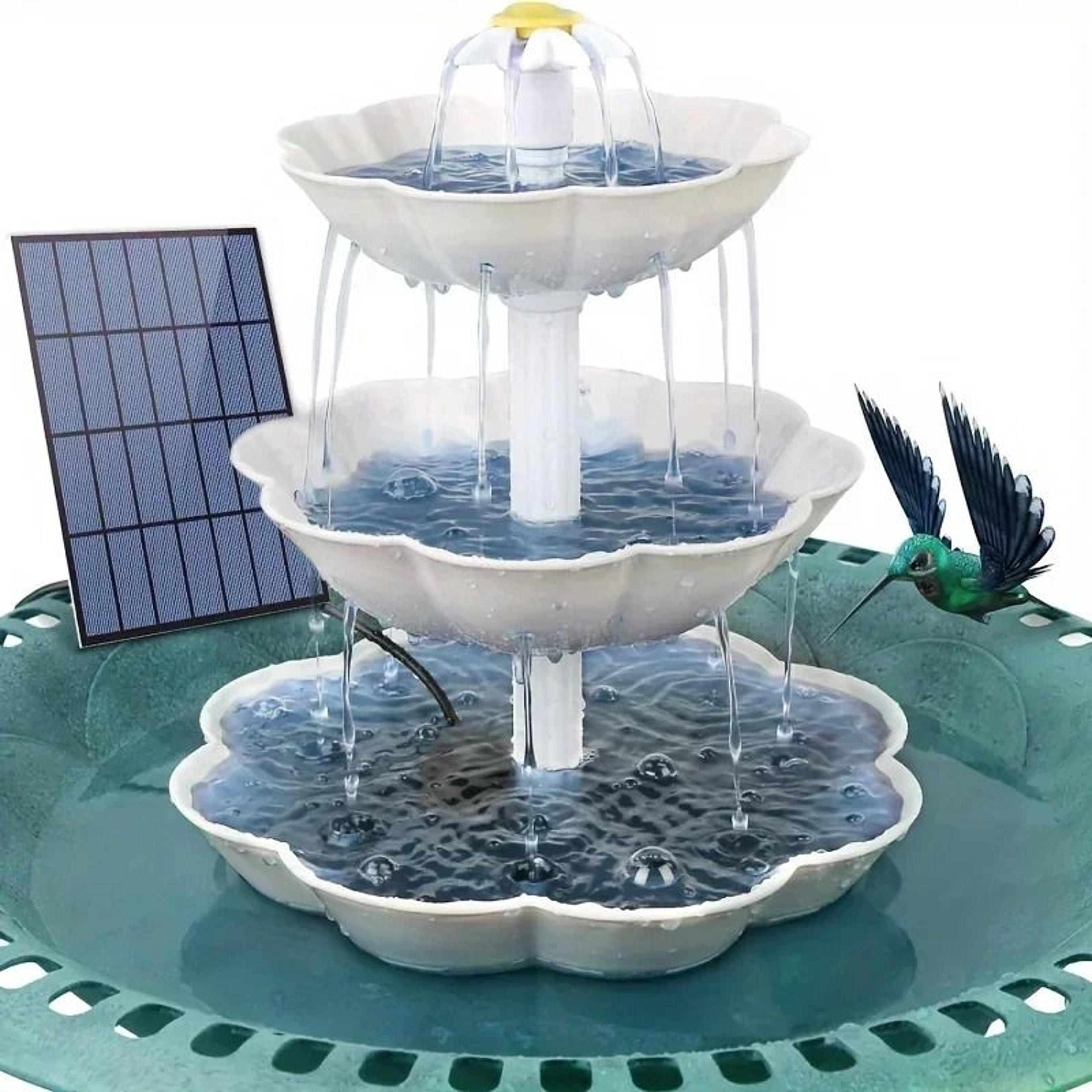 solar bird bath water fountain | detachable diy multi-tier fountain | professional garden decoration & outdoor feeder