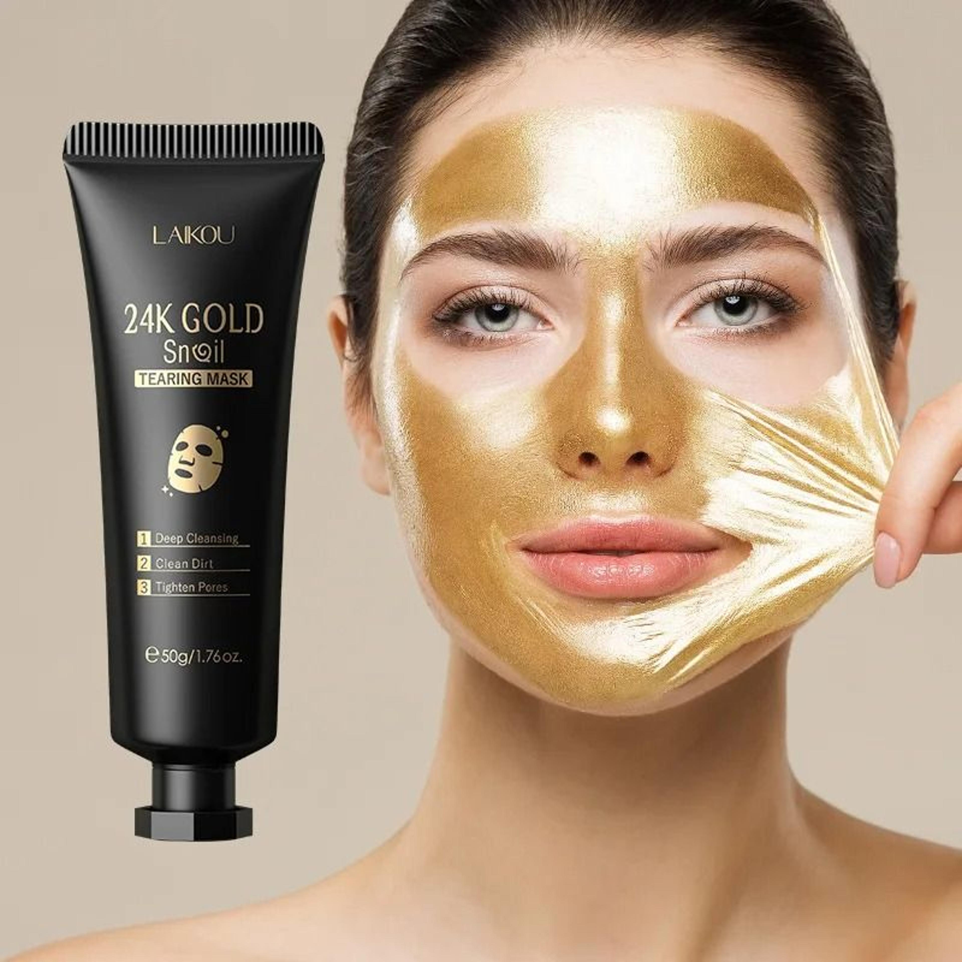 laikou 24k gold sakura peeling face mask | anti-wrinkle & whitening blackhead removal | professional 50g facial tear-off