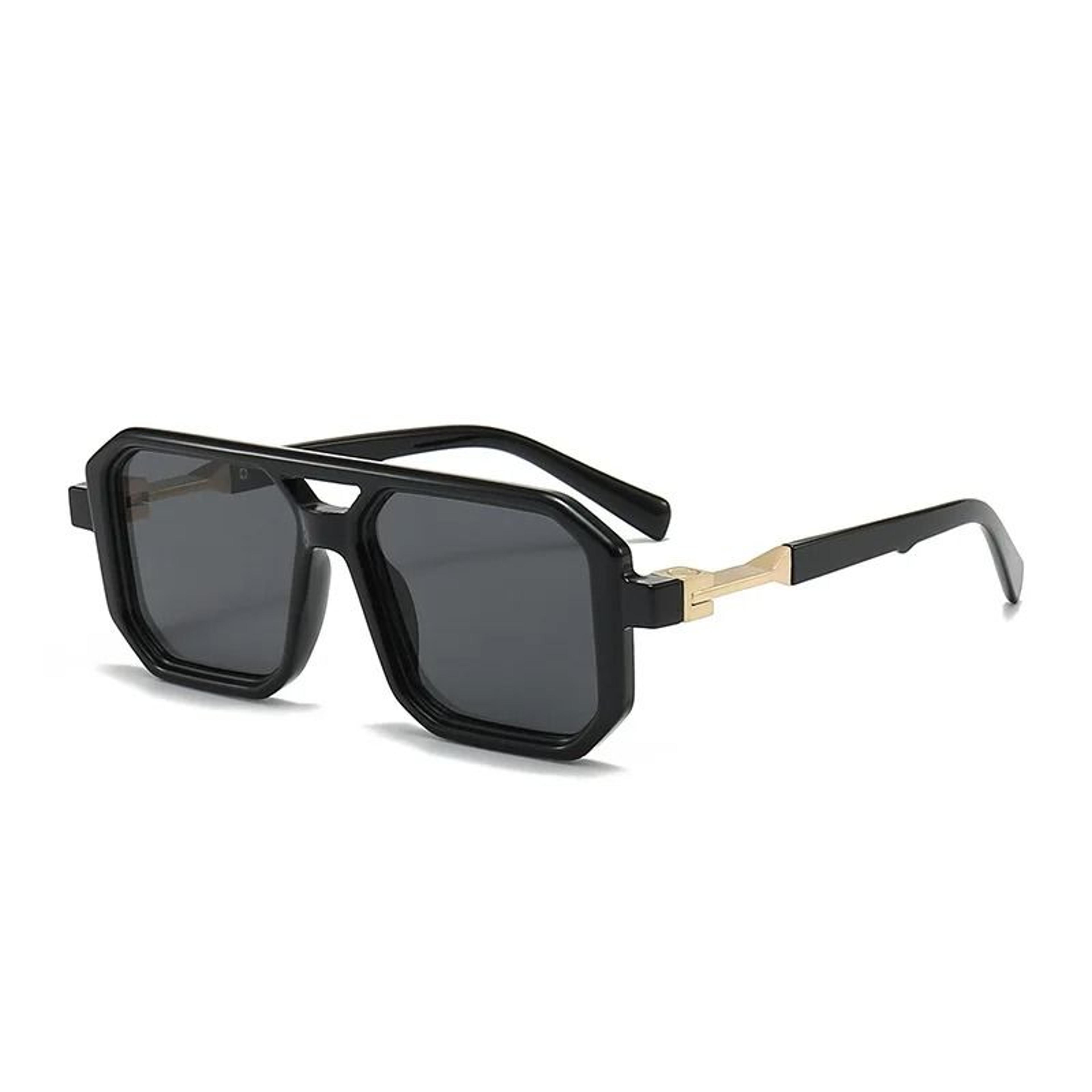 retro square frame sunglasses men and women european american double beam trend decorative