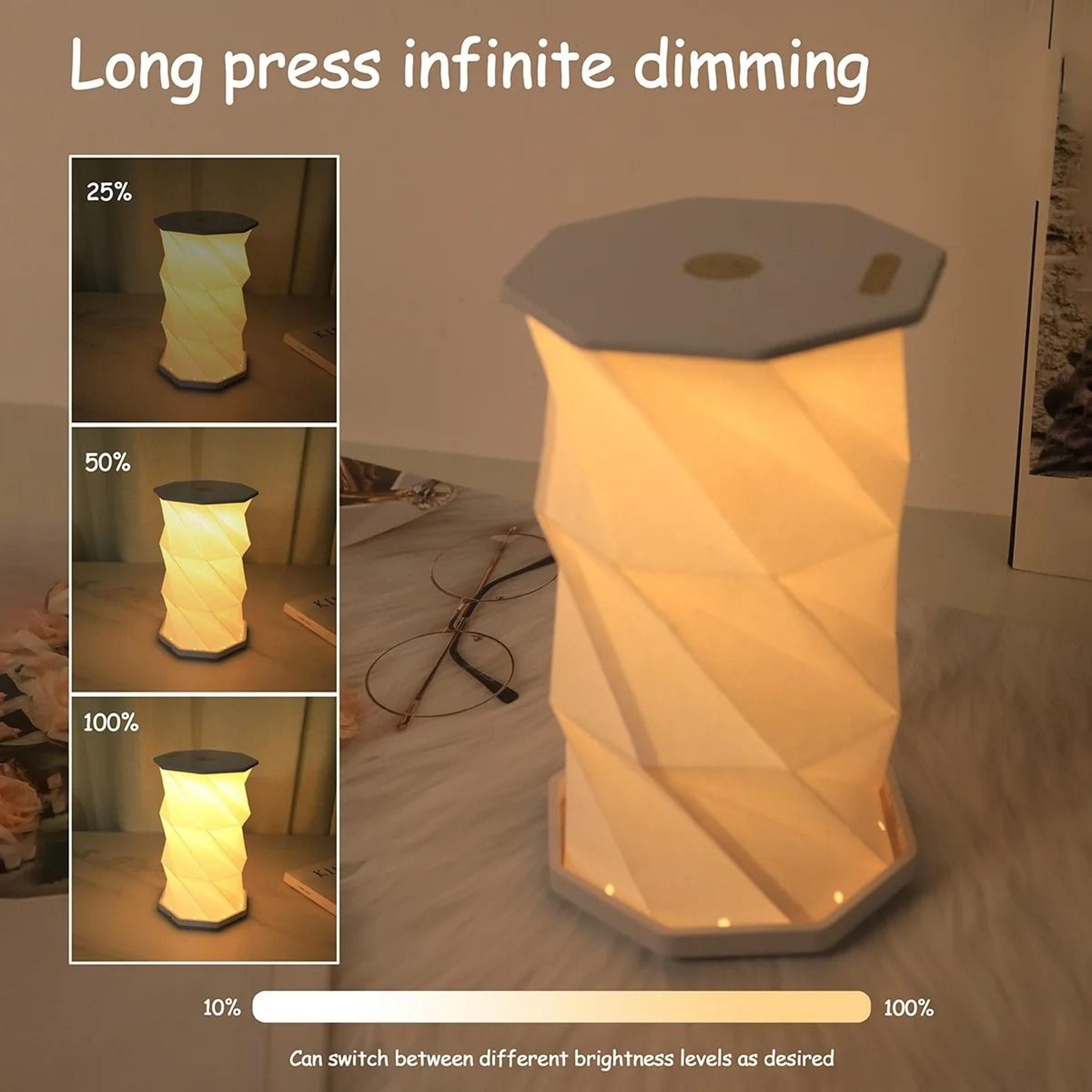 creative rotating night light foldable atmosphere led book table lamp for bedroom decoration