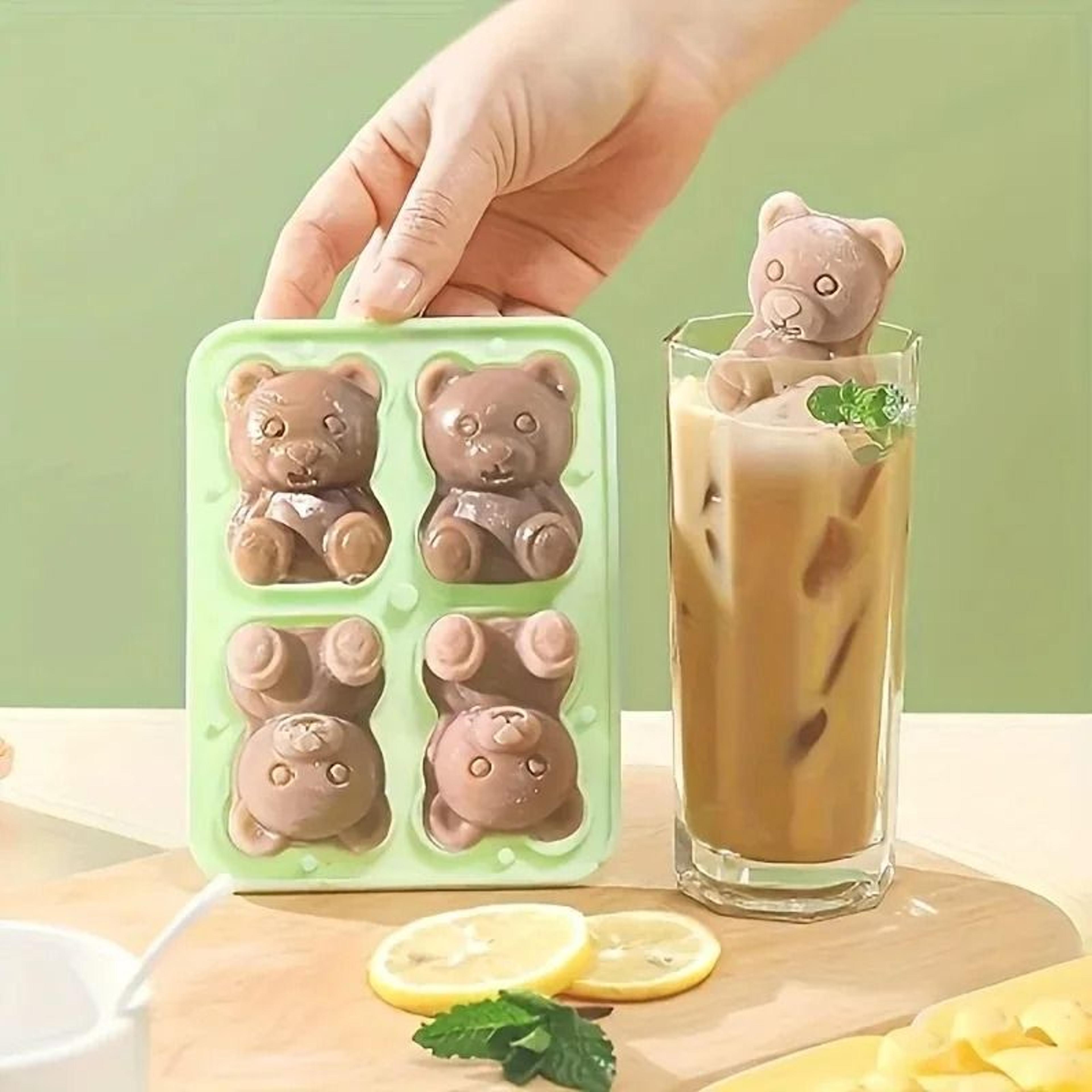 silicone 3d ice bear candle mold for diy whiskey cocktail making and creative crafts