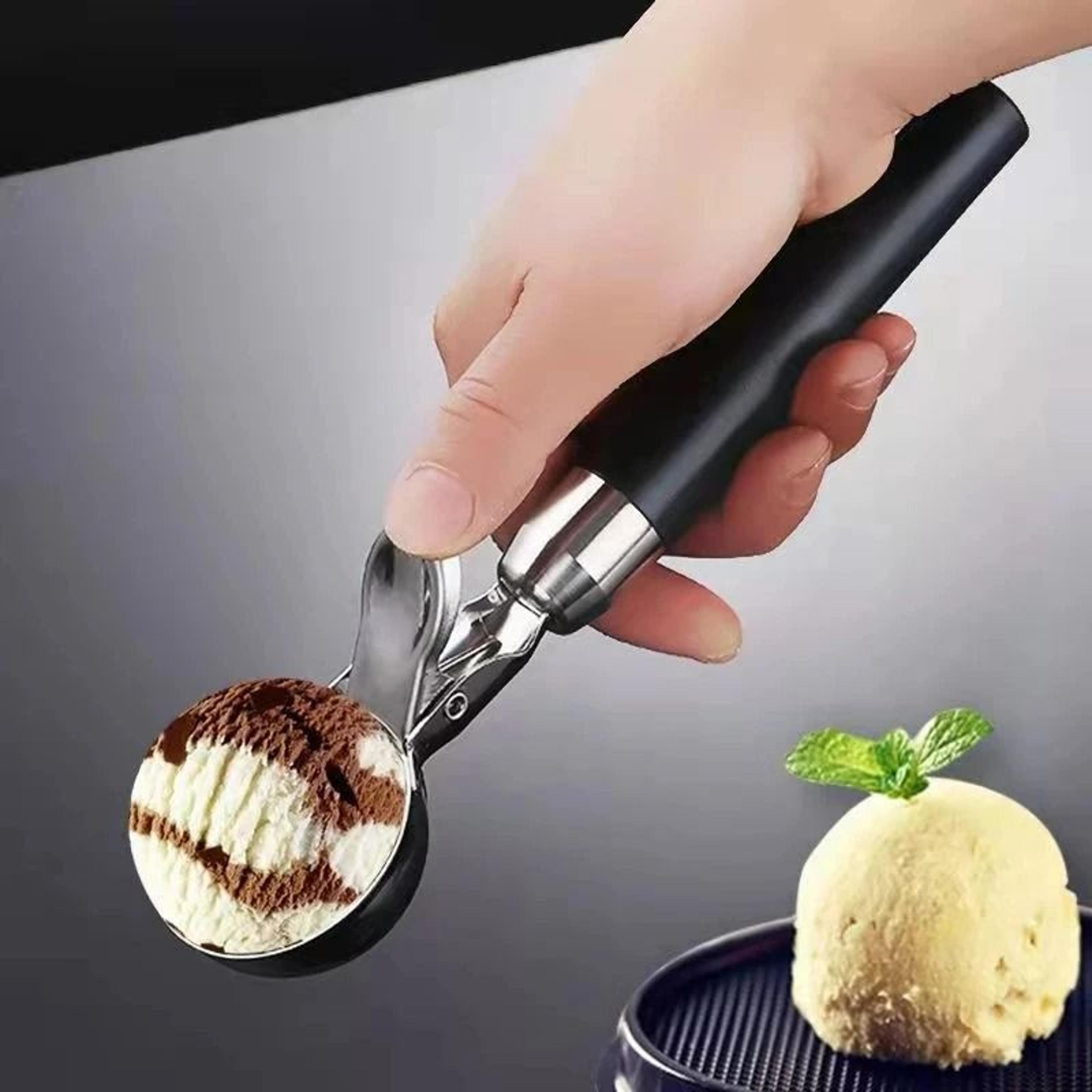 premium stainless steel ice cream scoop with trigger spoon for frozen yogurt and gelatos