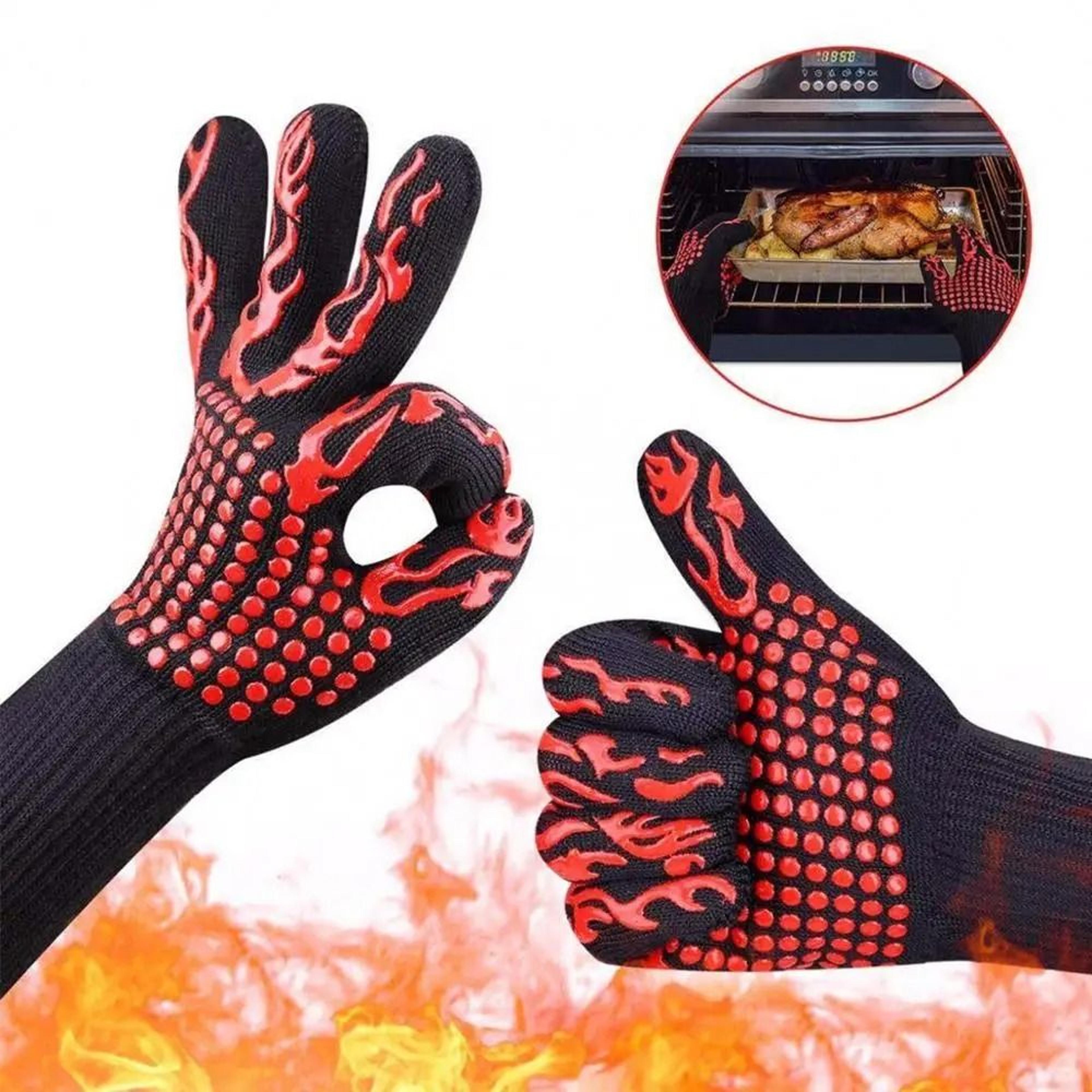 lmetjma extreme heat resistant bbq grill gloves 1472°f (800°c) non-slip silicone oven mitts