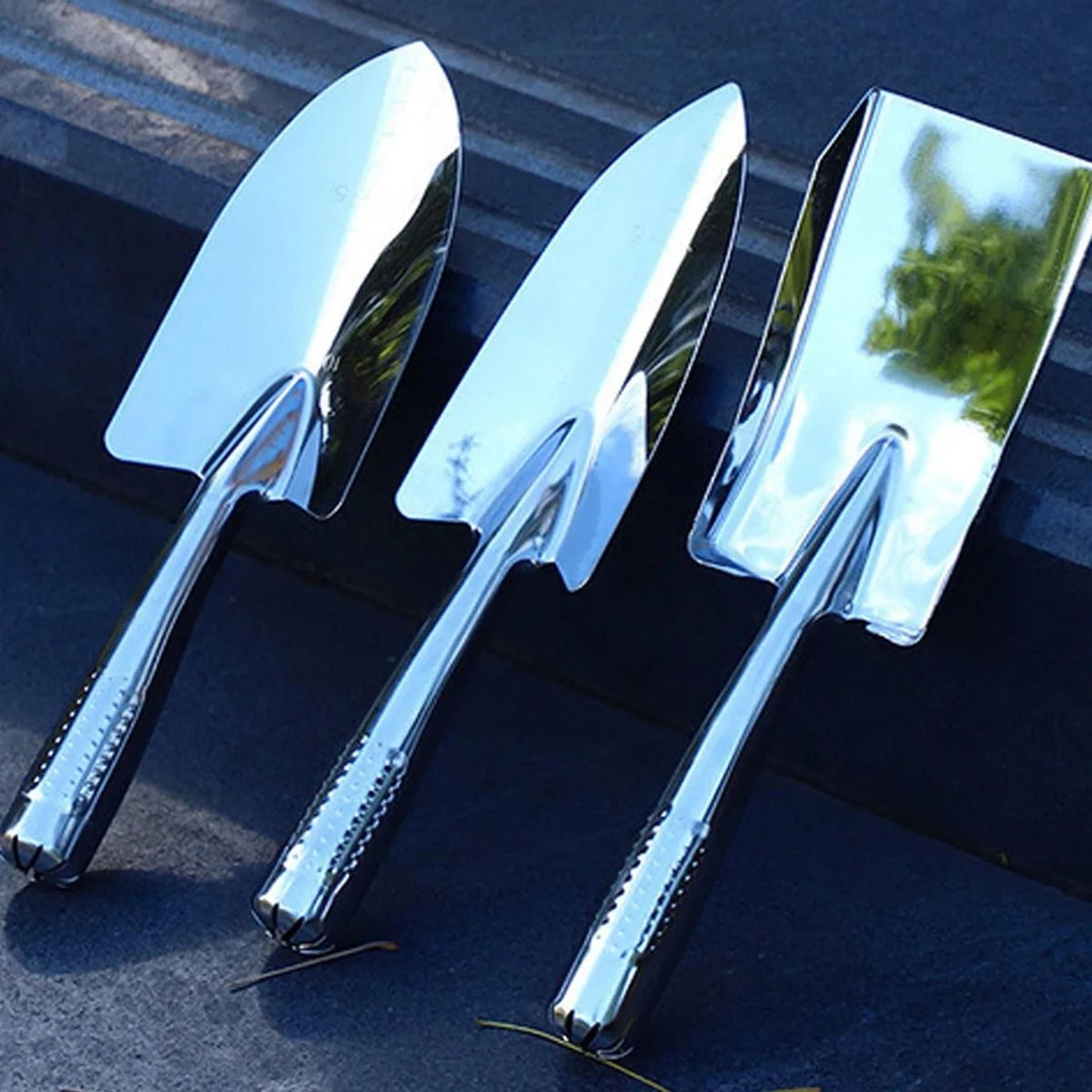 3pcs stainless steel garden shovel planting tool set for succulents and outdoor gardening