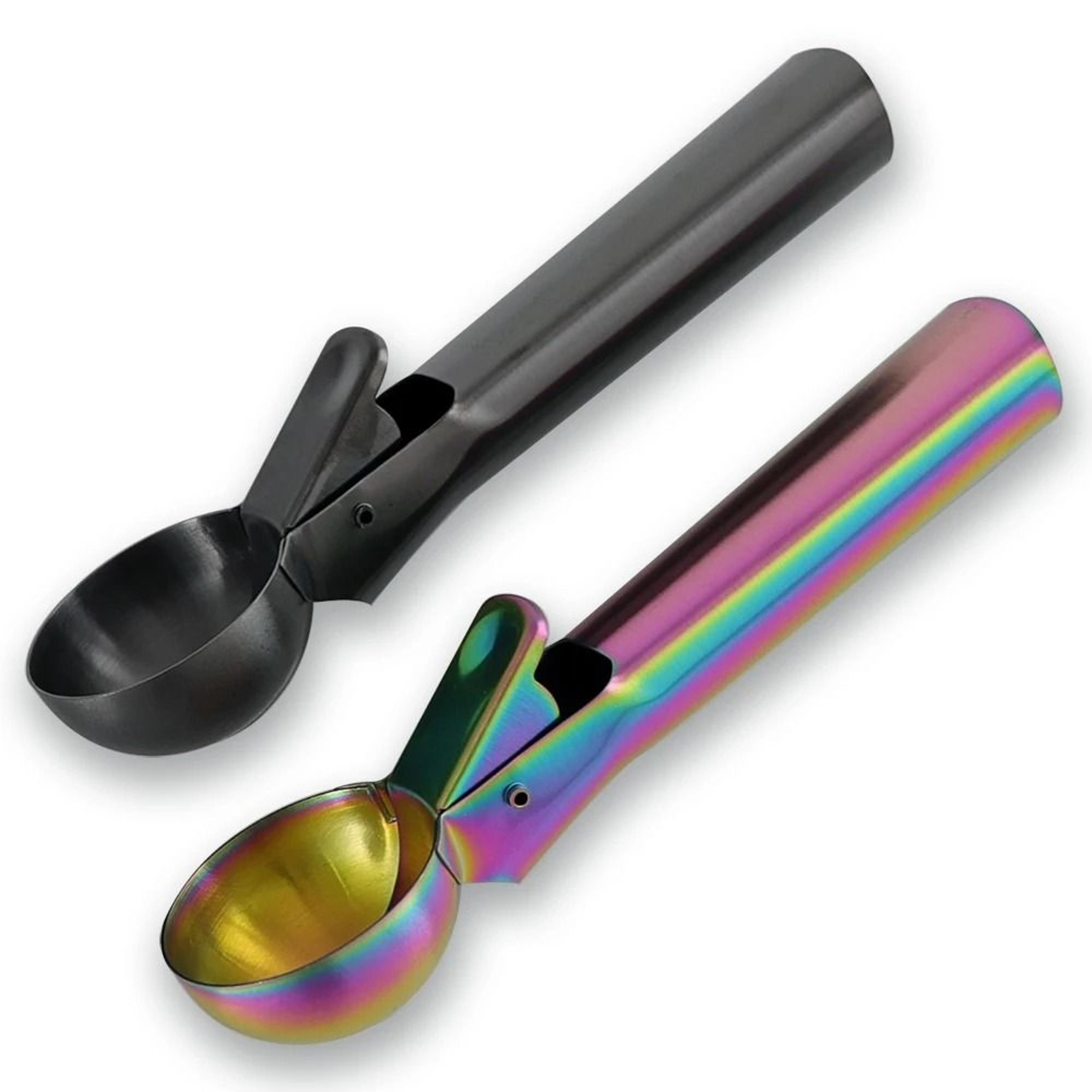 stainless steel ice cream scoop with trigger and anti-freeze handle for gelatos and sundaes